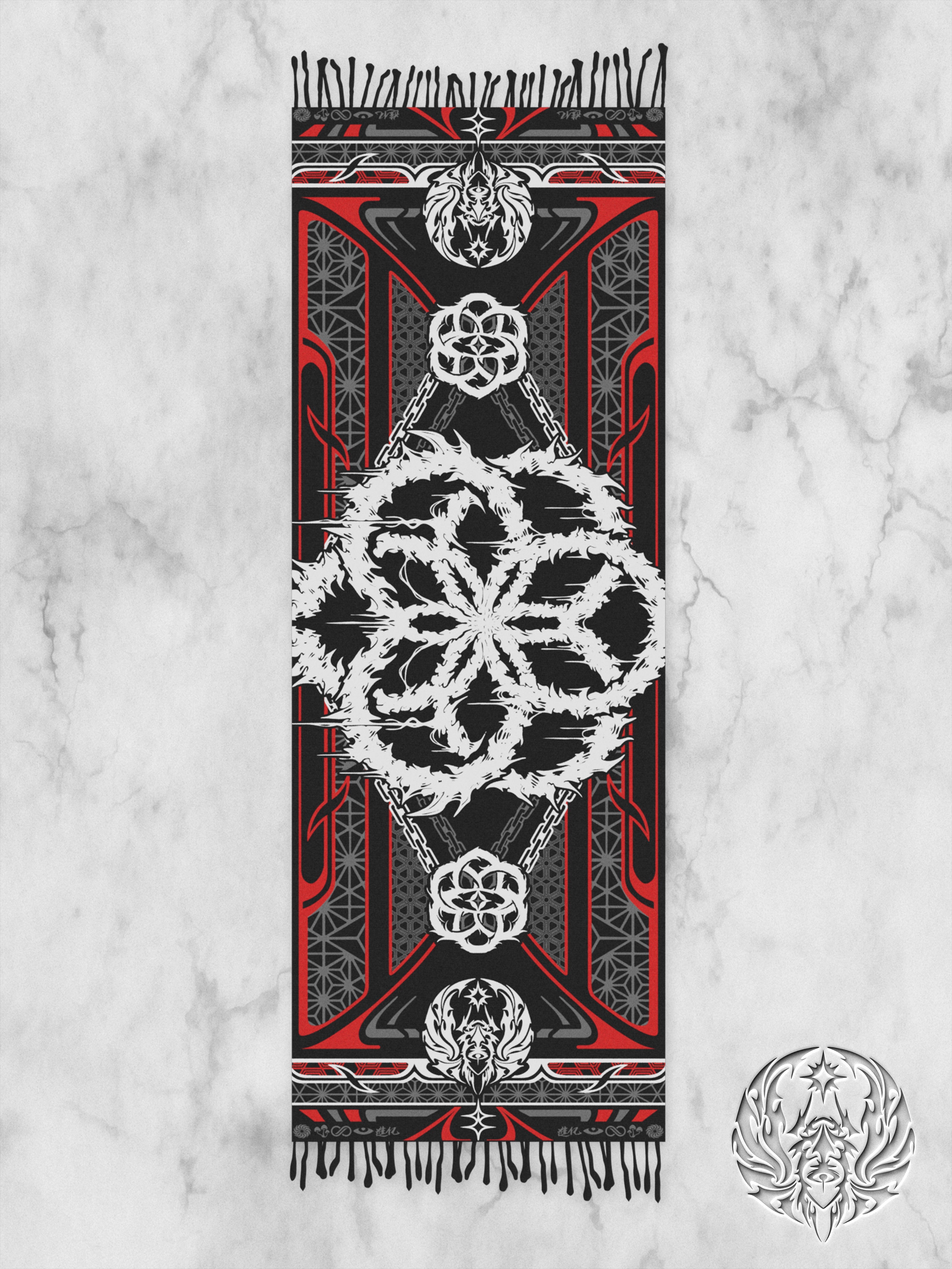 PRE-ORDER ✦ SEEDS OF LIGHT ✦ RED/WHITE ✦ Shawl / Pashmina Shawls