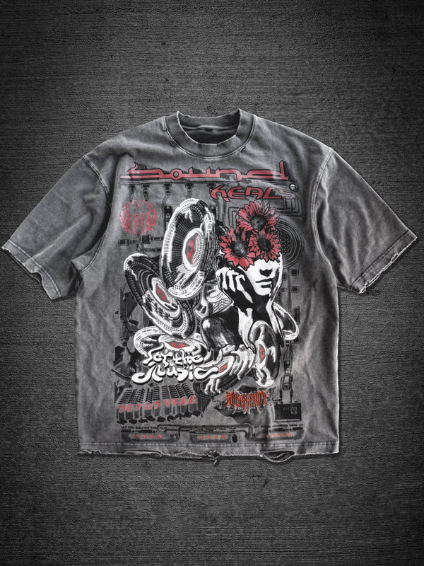 SOUND HEALS V2 ✦ DISTRESSED ASF ACIDWASH ✦ T-Shirt T-Shirt