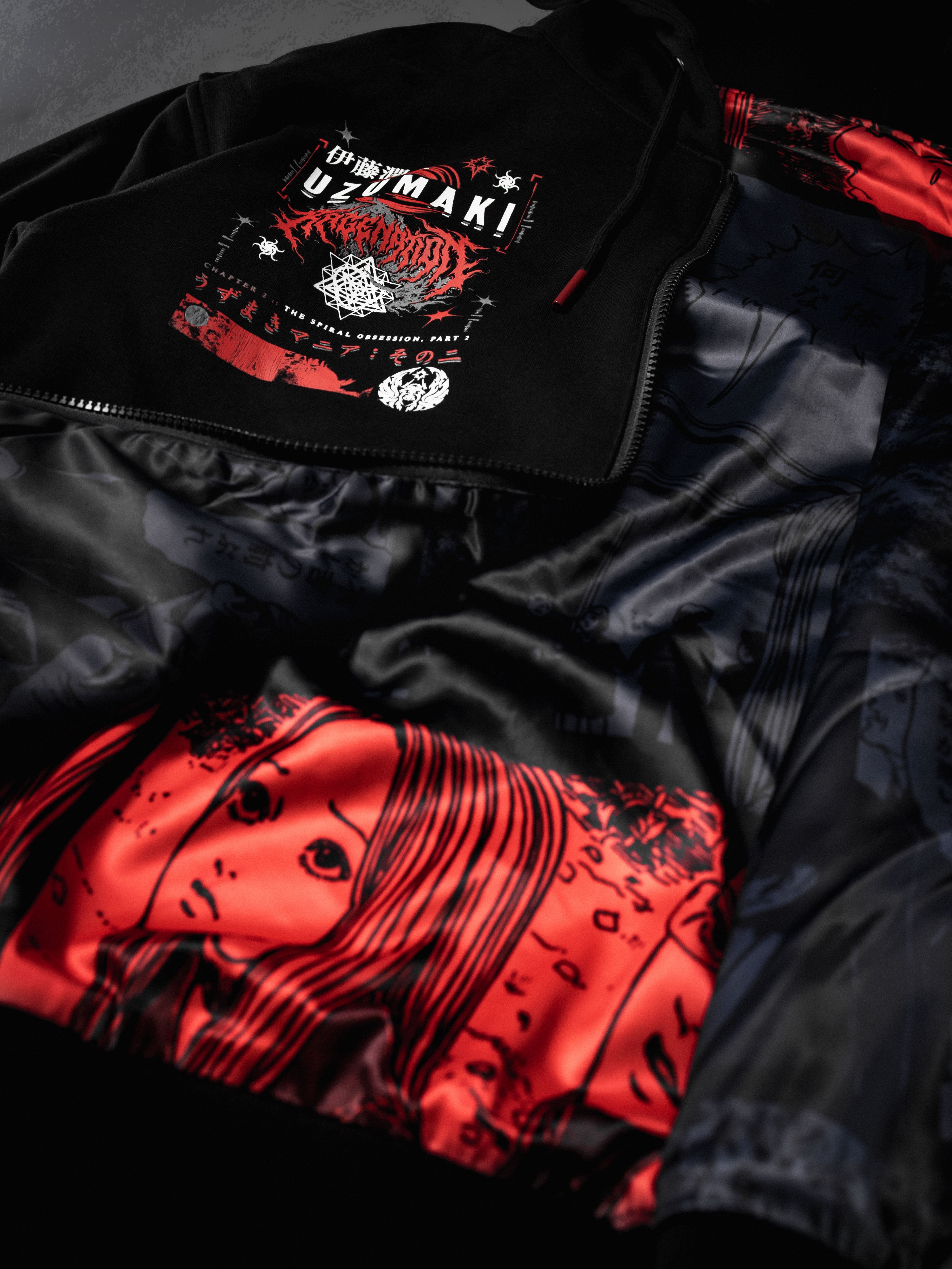 OFFICIAL UZUMAKI ✦ SPIRAL OBSESSION ✦ BLACK/RED ✦ Zip-up Hoodie Hoodie