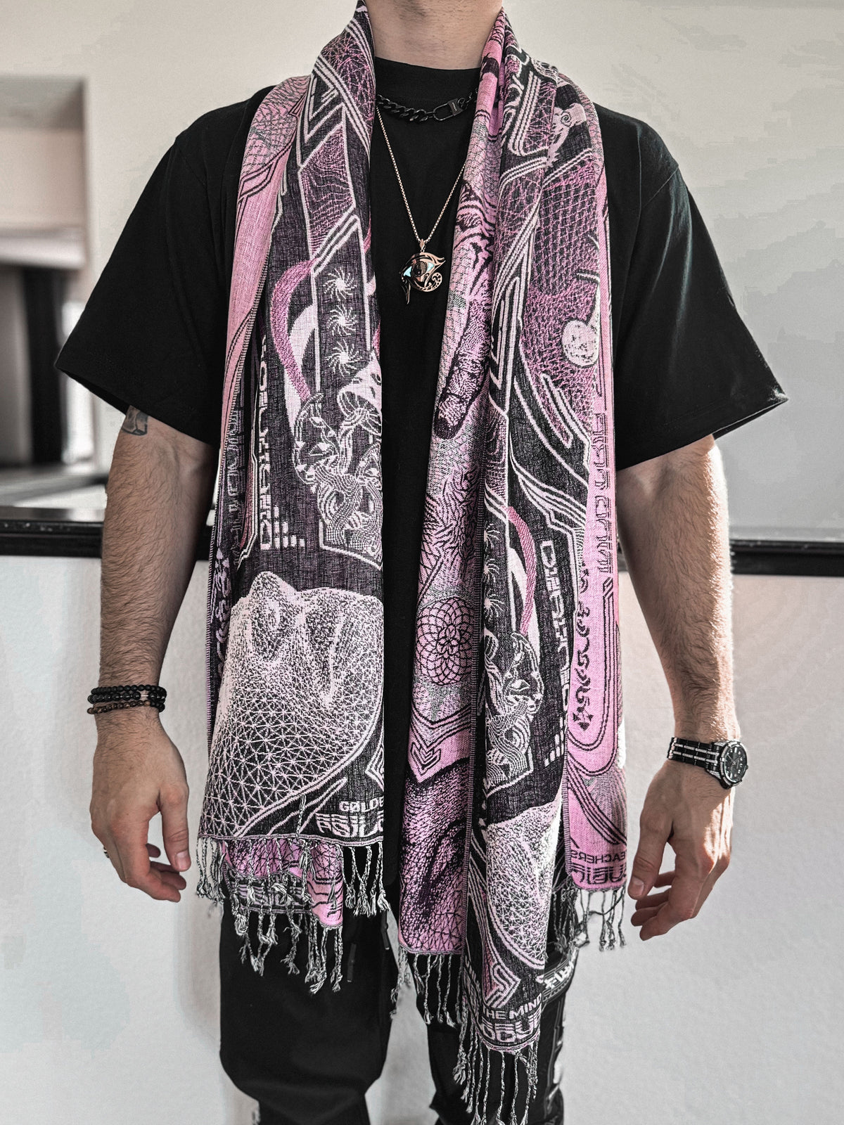 GOLDEN TEACHERS V1 • PINK • Festival Shawl/Scarf Shawl