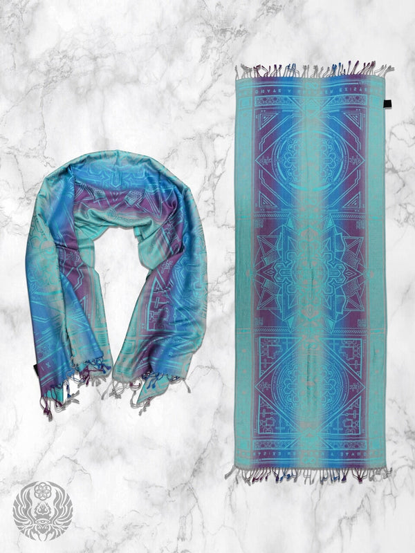 TEAL AMETHYST DHARMA • Reversible Festival Shawl/Scarf Shawls