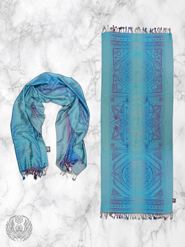 TEAL AMETHYST DHARMA • Reversible Festival Shawl/Scarf Shawls