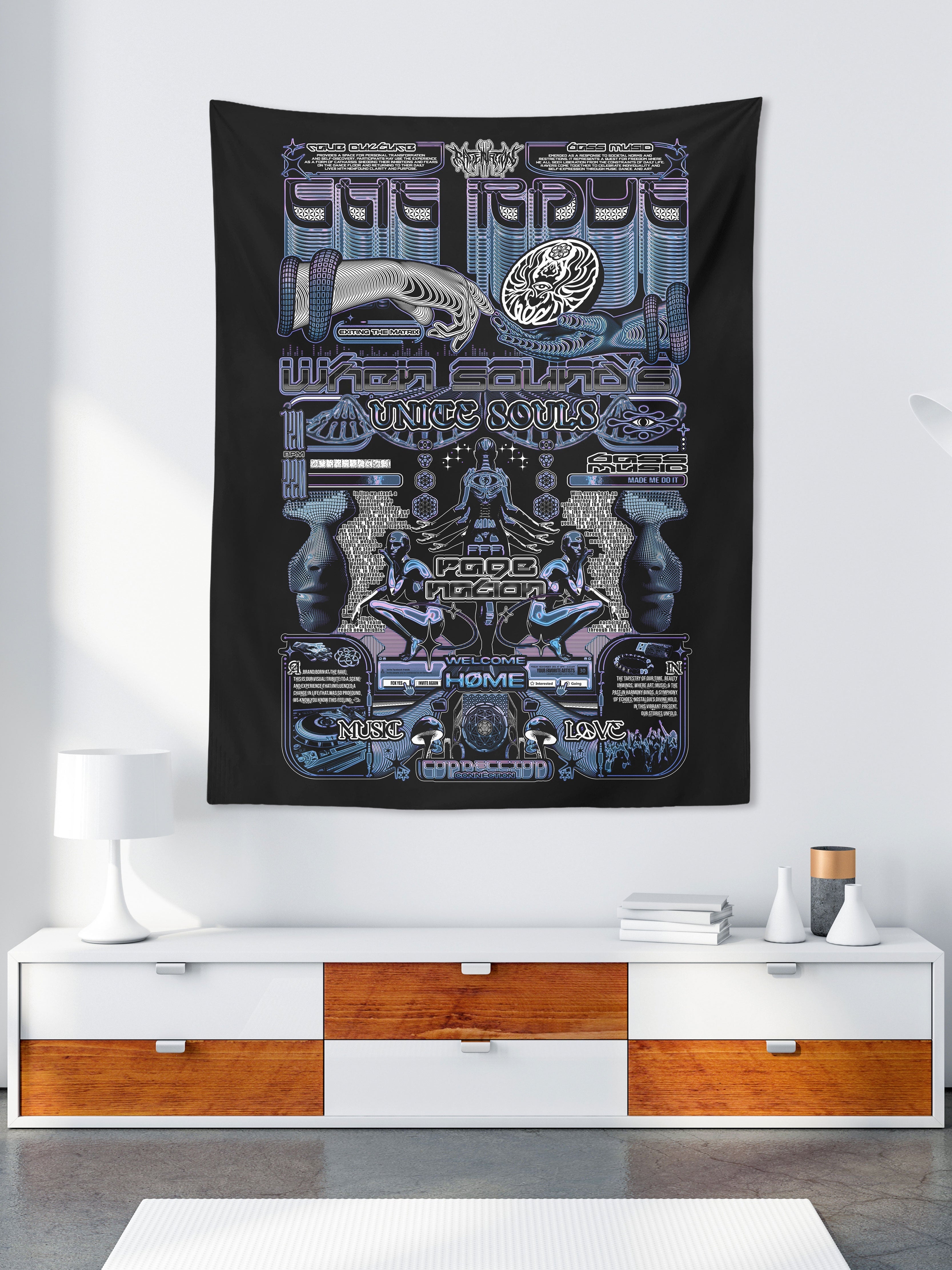 THE RAVE 001 ✦ RAGE NATION ✦ 111 Limited Edition Tapestry Tapestry 