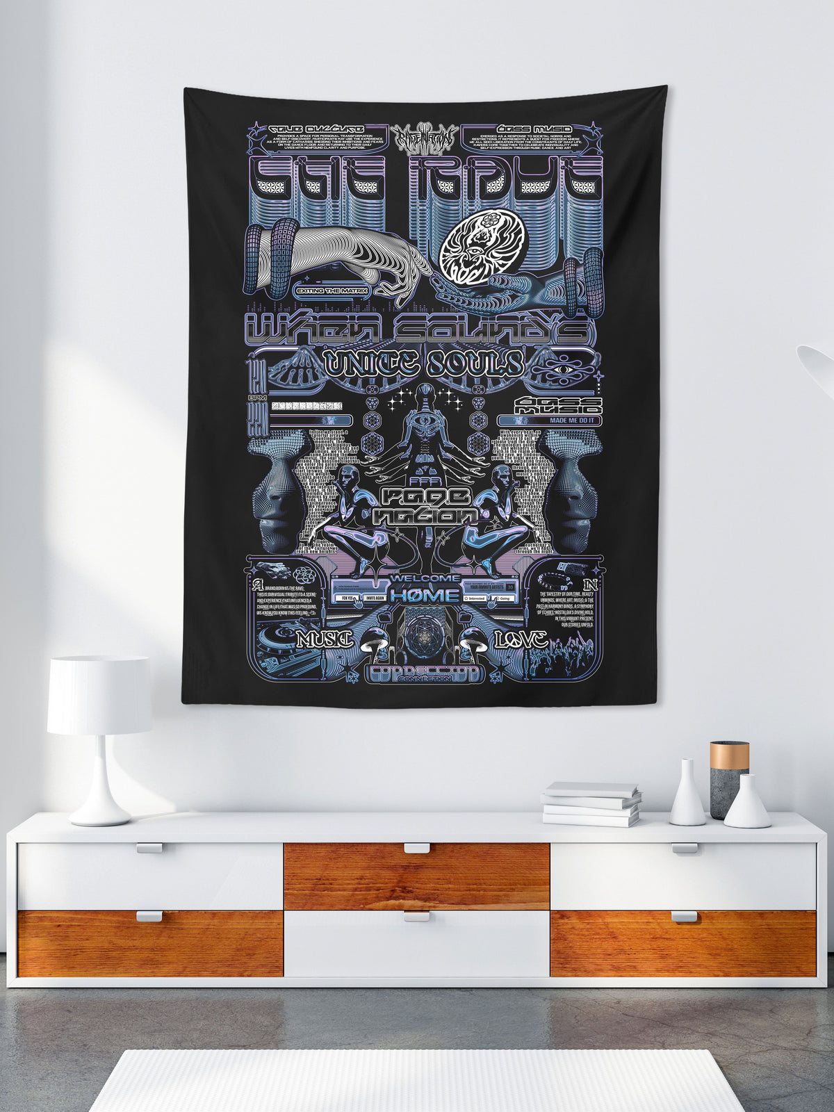 THE RAVE 001 ✦ RAGE NATION ✦ 111 Limited Edition Tapestry Tapestry