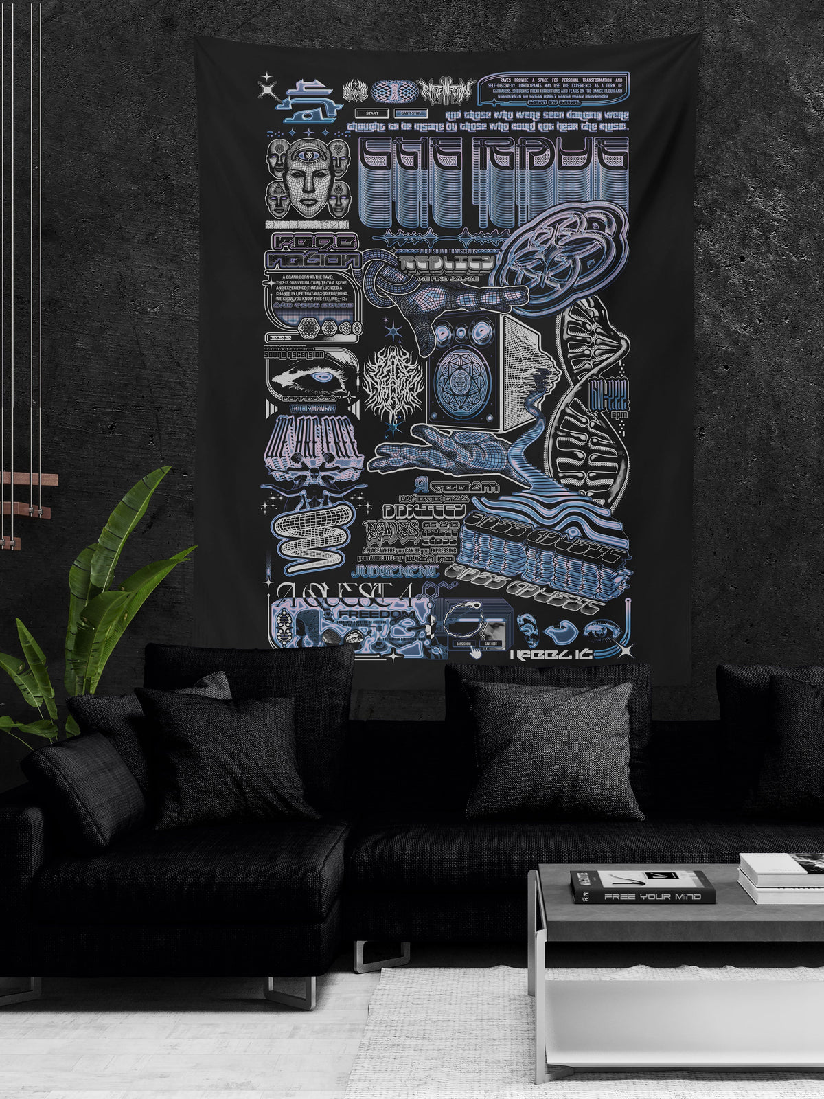THE RAVE 002 ✦ RAGE NATION ✦ 111 Limited Edition Tapestry Tapestry