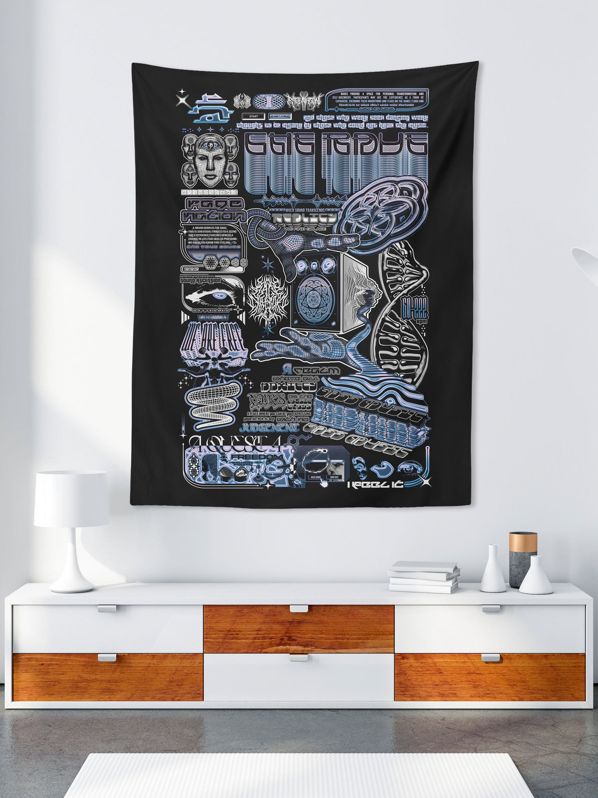 THE RAVE 002 ✦ RAGE NATION ✦ 111 Limited Edition Tapestry Tapestry