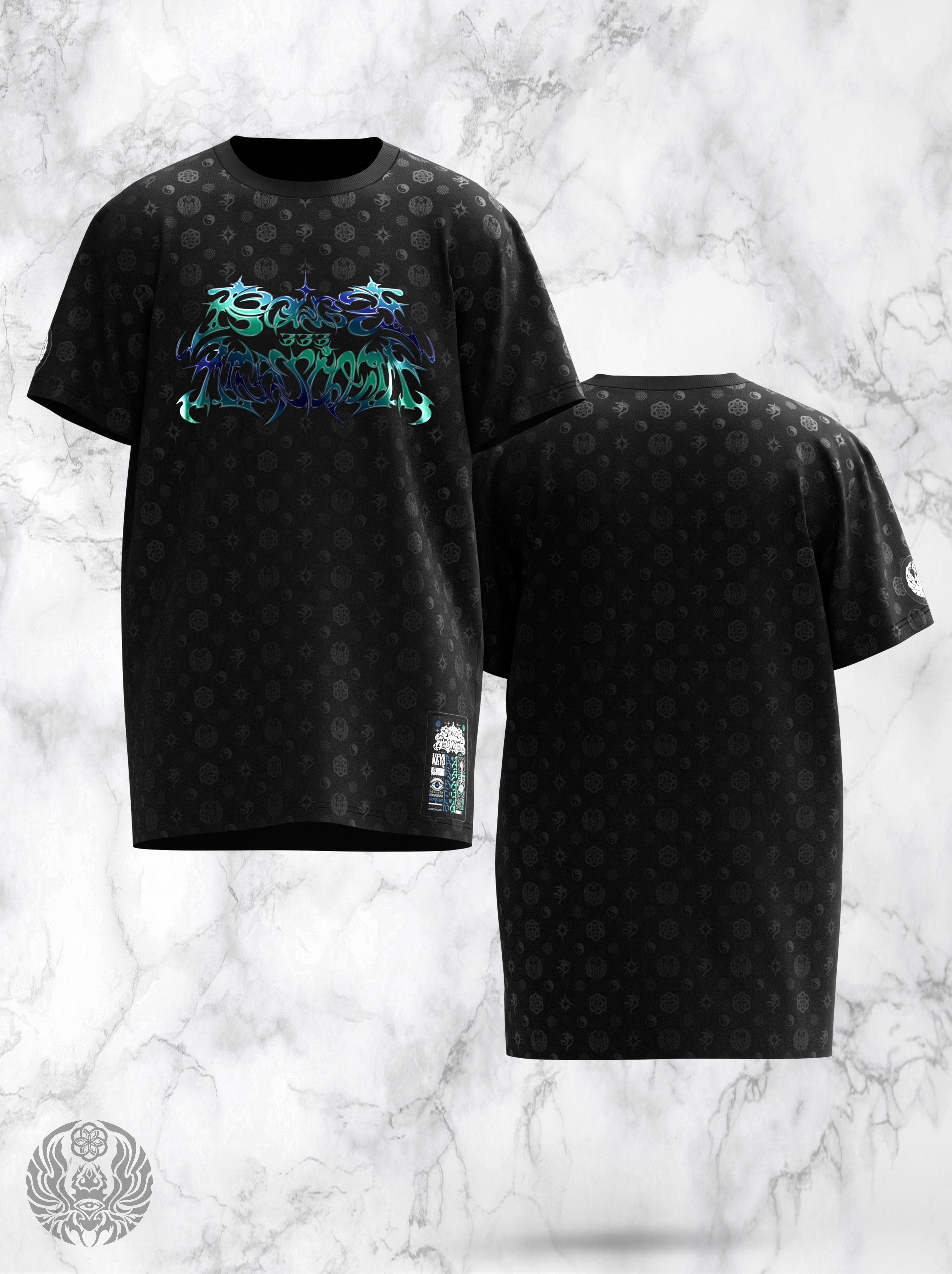 PATTERNS OF BECOMING 3-TONE IRIDESCENT Oversized Premium T-shirt T-Shirt