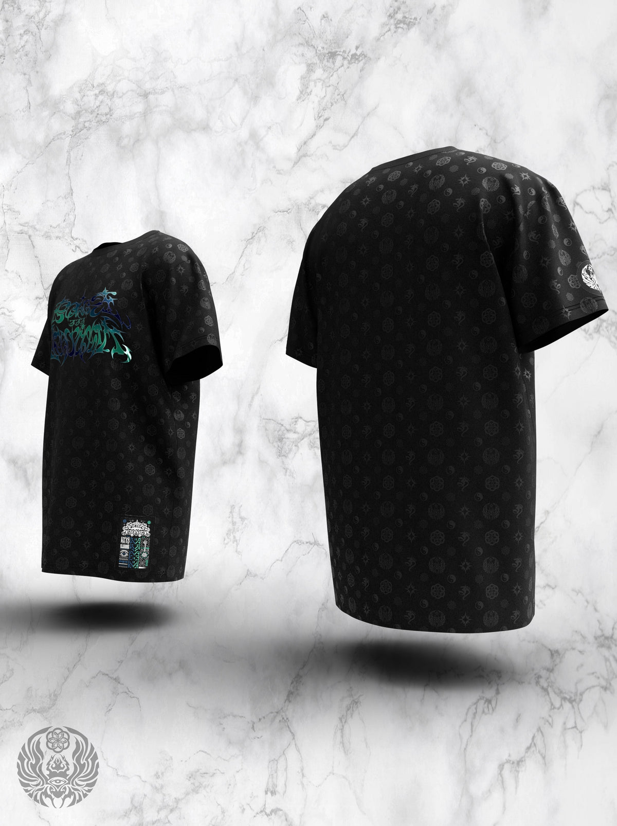 PATTERNS OF BECOMING 3-TONE IRIDESCENT Oversized Premium T-shirt T-Shirt