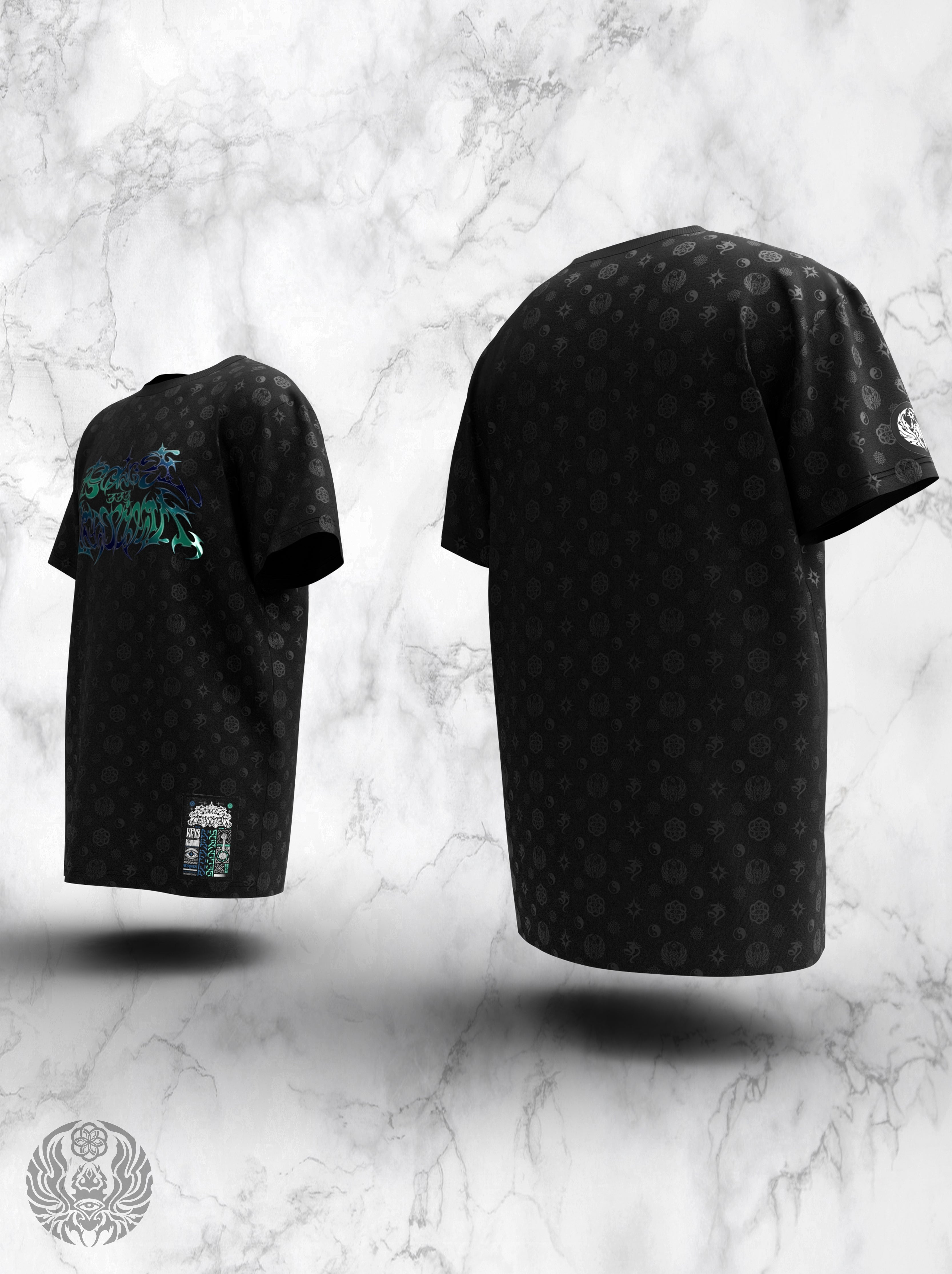 PATTERNS OF BECOMING 3-TONE IRIDESCENT Oversized Premium T-shirt T-Shirt