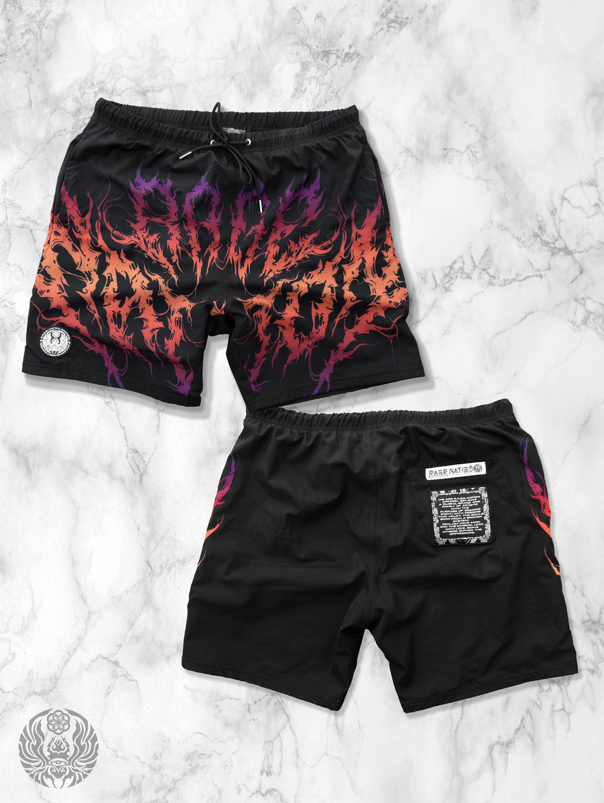 RAGECORE V3 ✦ Textured Sunset Gradient ✦ Swim Shorts Swim