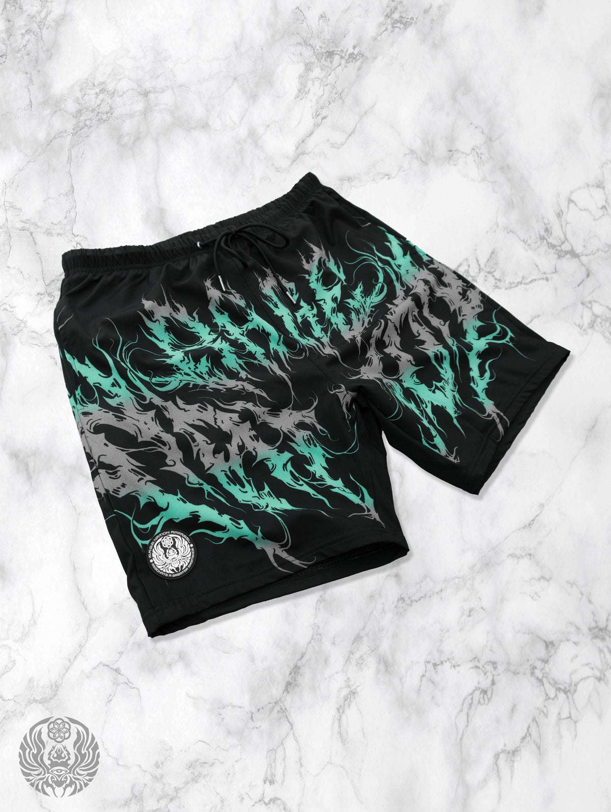 RAGECORE V2 ✦ Turquoise Silver Gradient ✦ Swim Shorts Swim