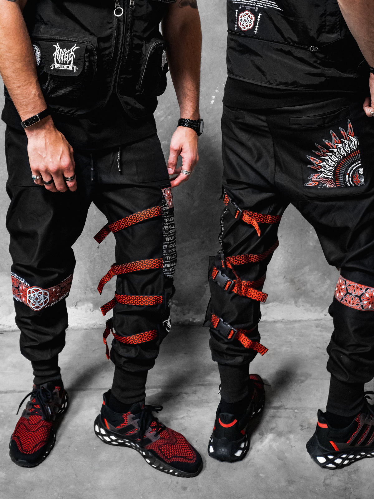 PROTECTED BY INTENT V1 ✦ RED/BLACK ✦ TACTICAL JOGGERS Tacticals