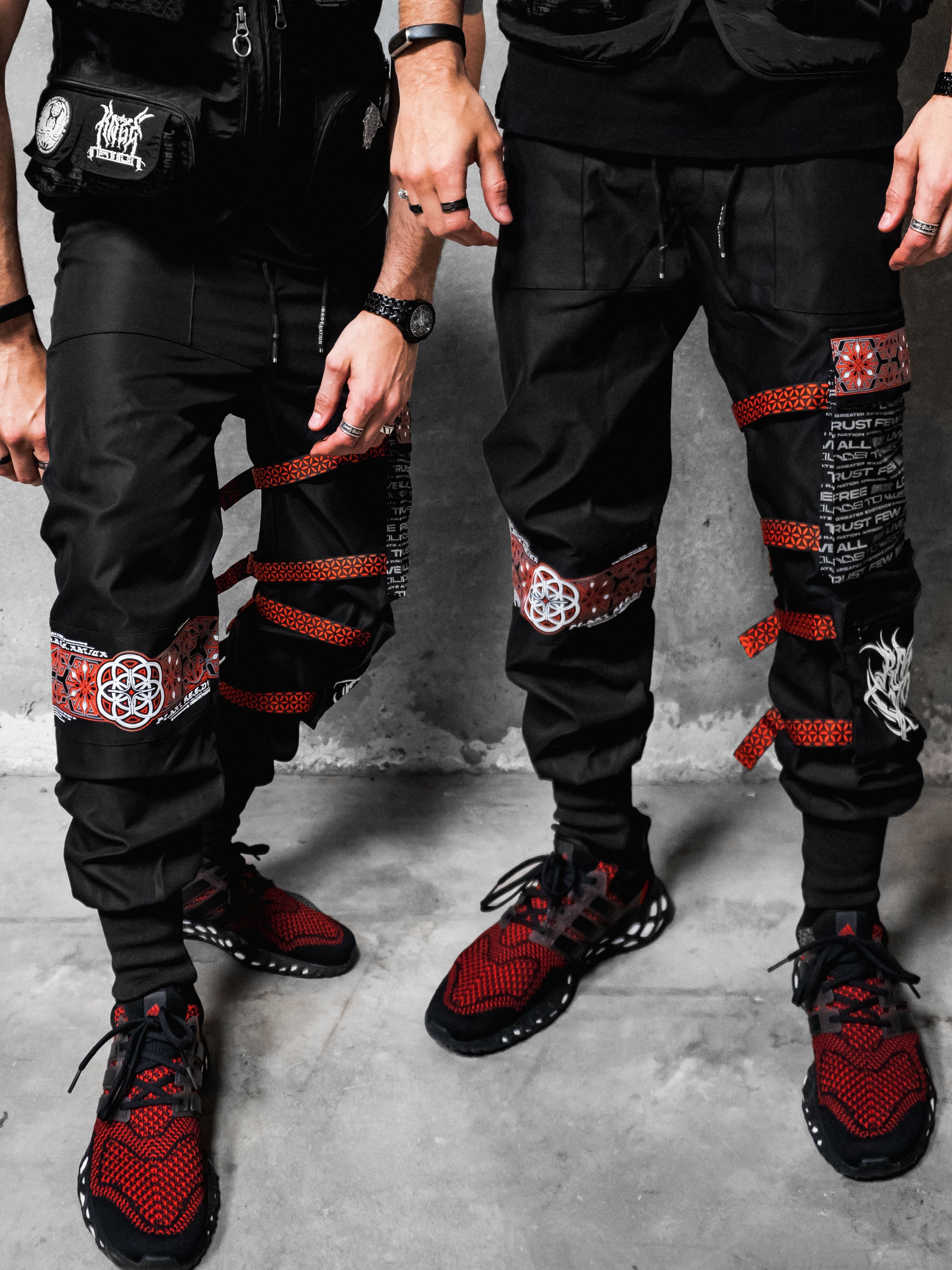 PROTECTED BY INTENT V1 ✦ RED/BLACK ✦ TACTICAL JOGGERS Tacticals
