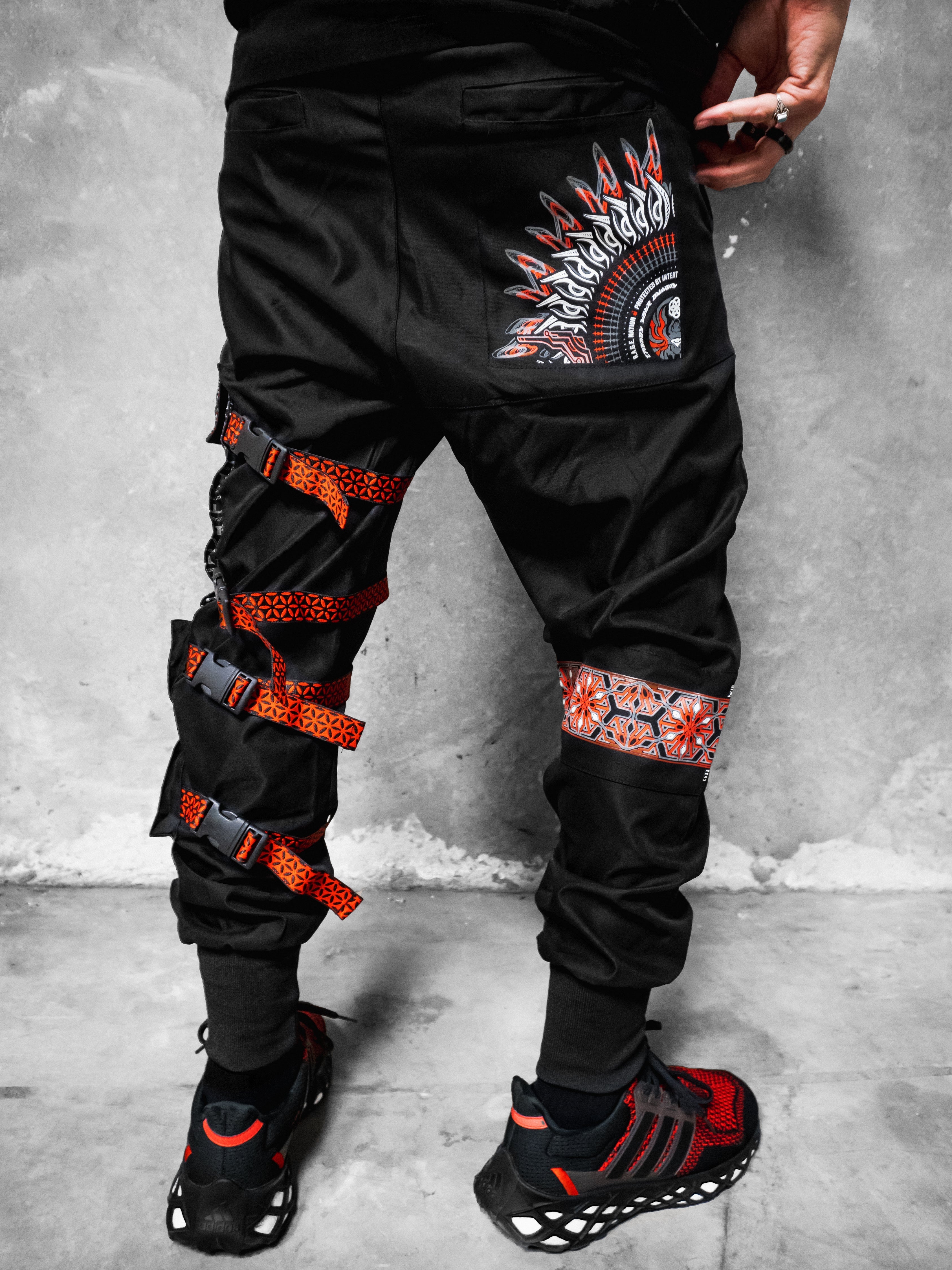 PROTECTED BY INTENT V1 ✦ RED/BLACK ✦ TACTICAL JOGGERS Tacticals