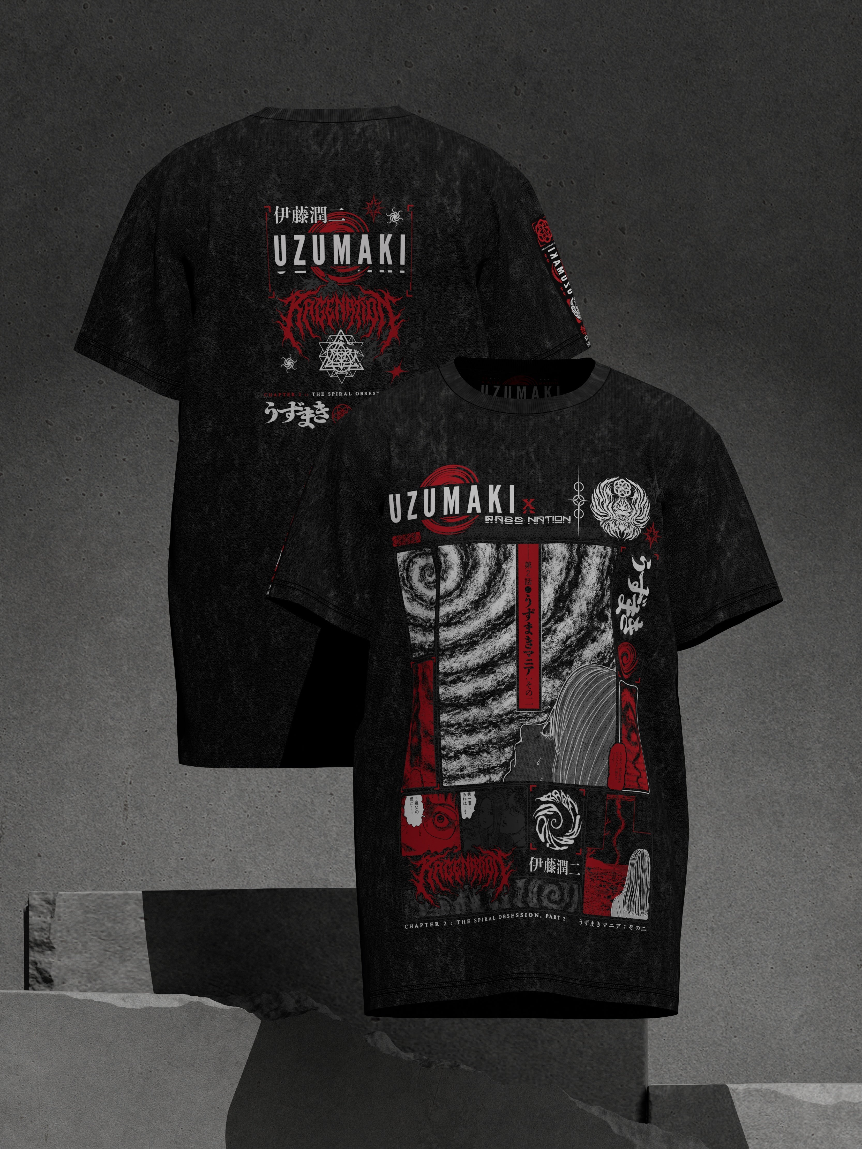 OFFICIAL UZUMAKI ✦ SPIRAL OBSESSION ✦ ACIDWASH ✦ Collectible T-shirt T-Shirt