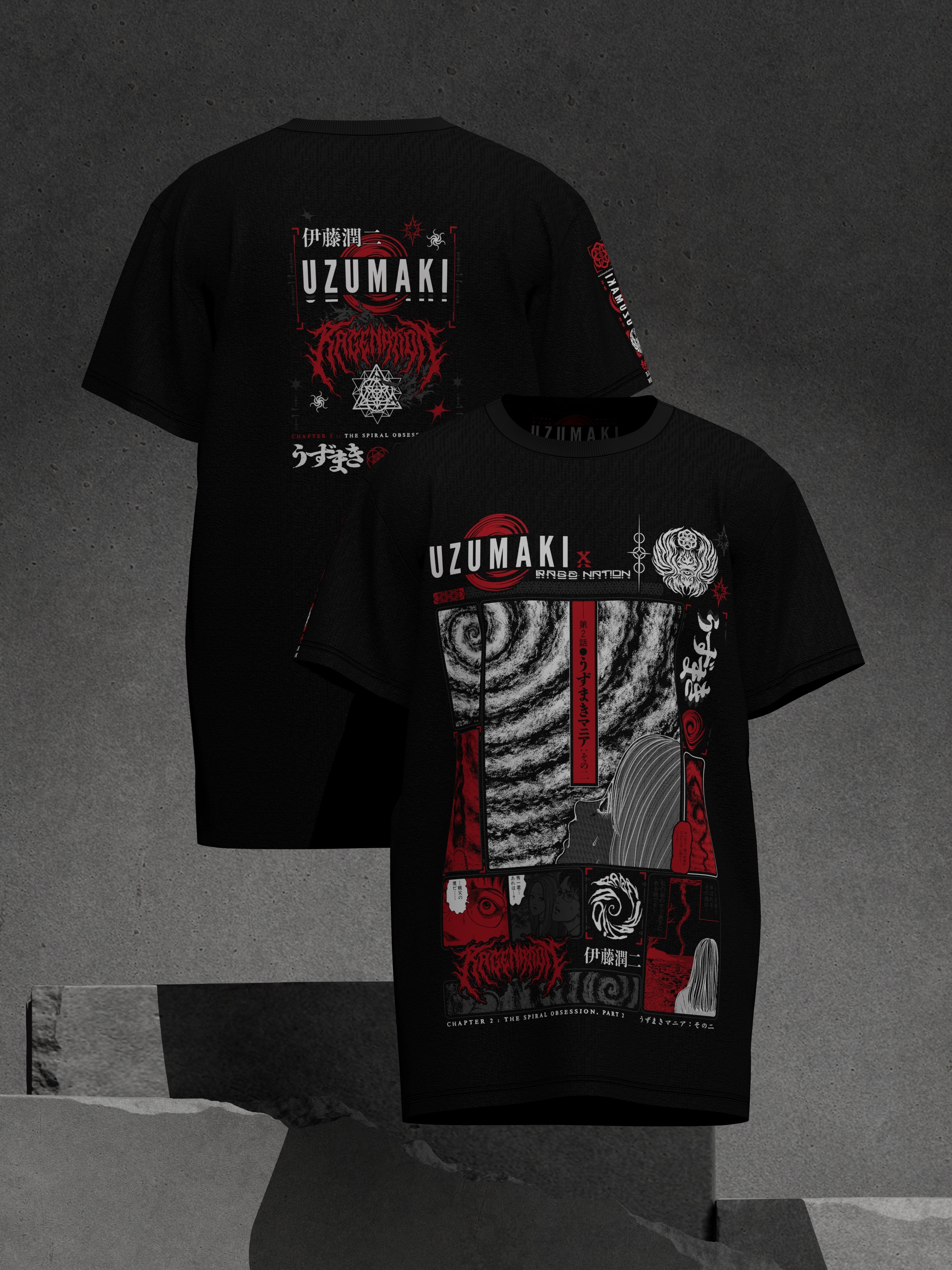 OFFICIAL UZUMAKI ✦ SPIRAL OBSESSION ✦ BLACK/RED ✦ Collectible T-shirt T-Shirt