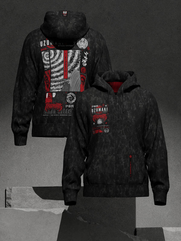 OFFICIAL UZUMAKI ✦ SPIRAL OBSESSION ✦ ACIDWASH ✦ Zip-up Hoodie Hoodie