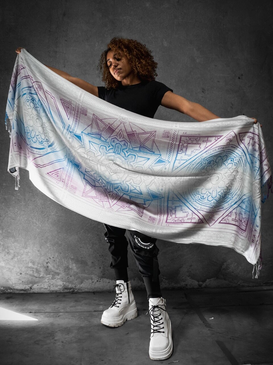 WHITE AMETHYST DHARMA • Reversible Festival Shawl/Scarf Shawls