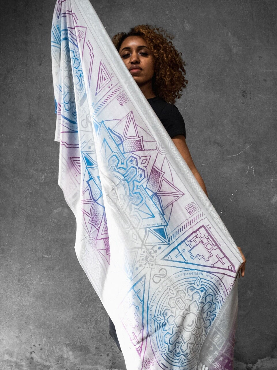 WHITE AMETHYST DHARMA • Reversible Festival Shawl/Scarf Shawls