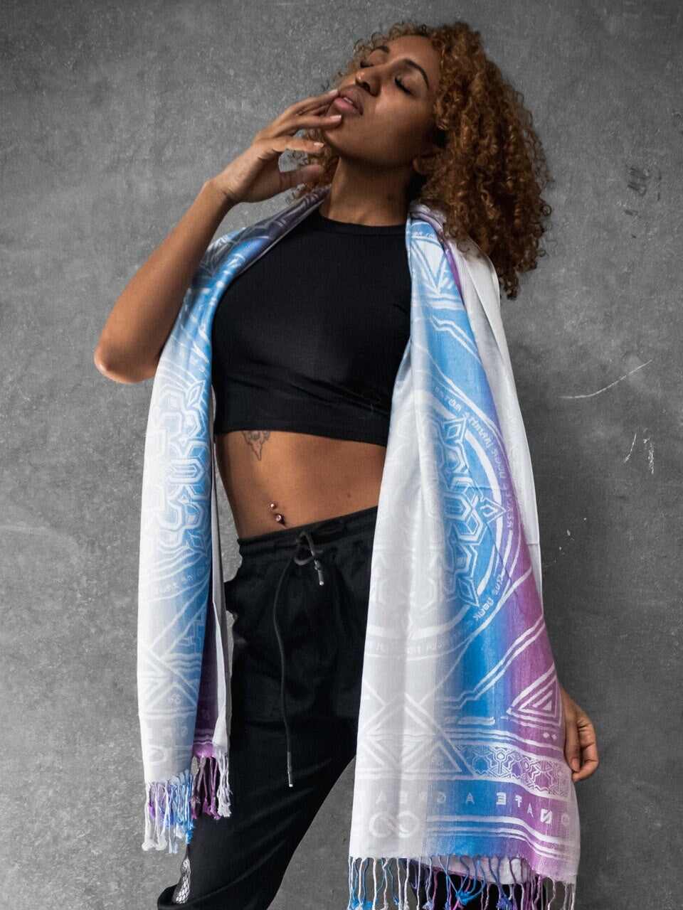 WHITE AMETHYST DHARMA • Reversible Festival Shawl/Scarf Shawls