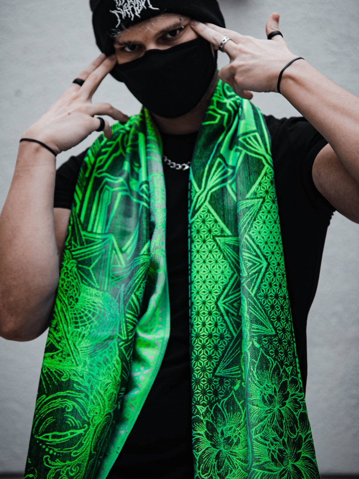WOUNDS TO WISDOM • Yantrart x Rage Nation • UV-Reactive Gradient Shawl Shawls