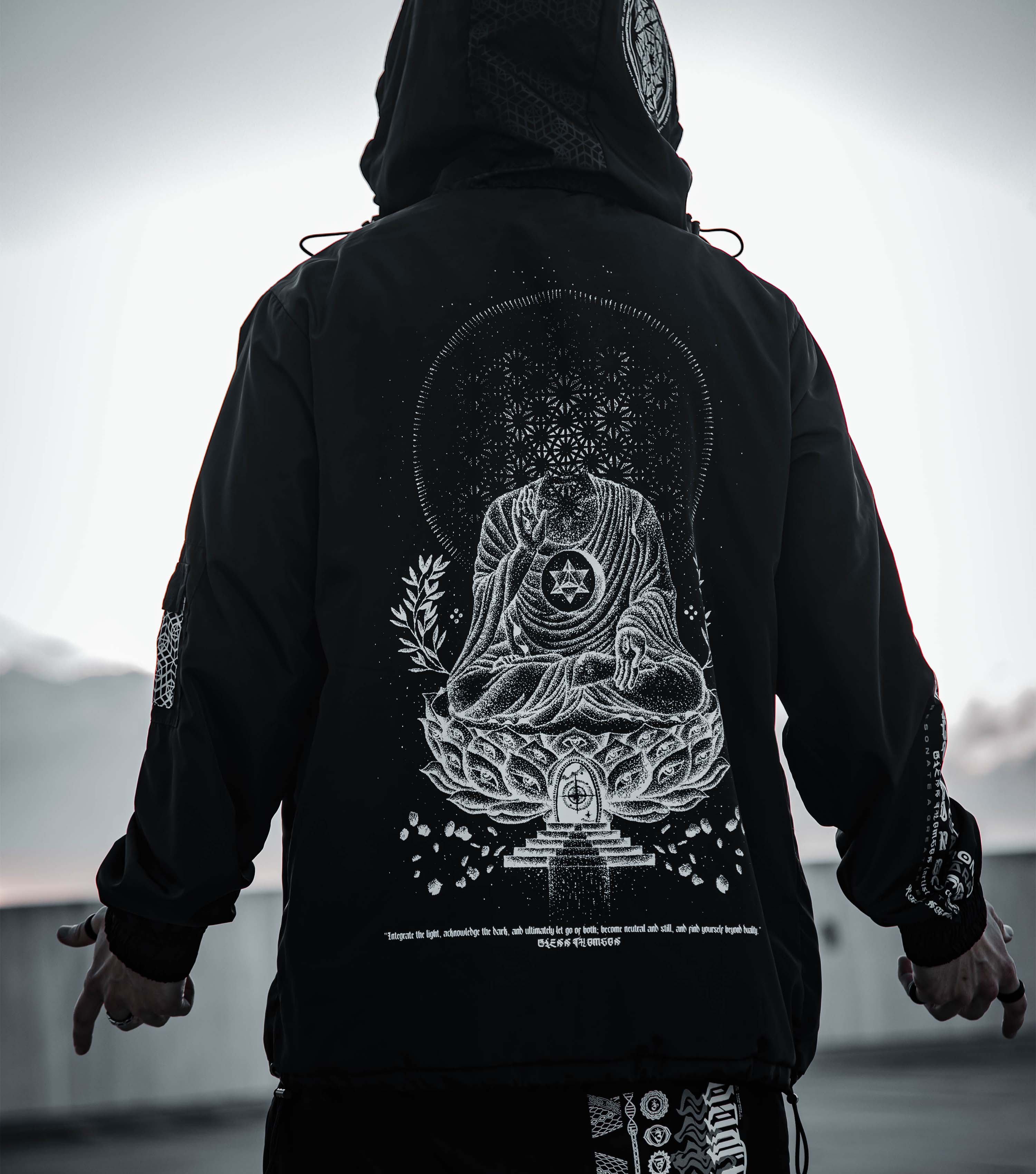 LOTUS THRONE • GLENN THOMSON COLLAB • Waterproof Zip-Up Windbreaker Windbreaker