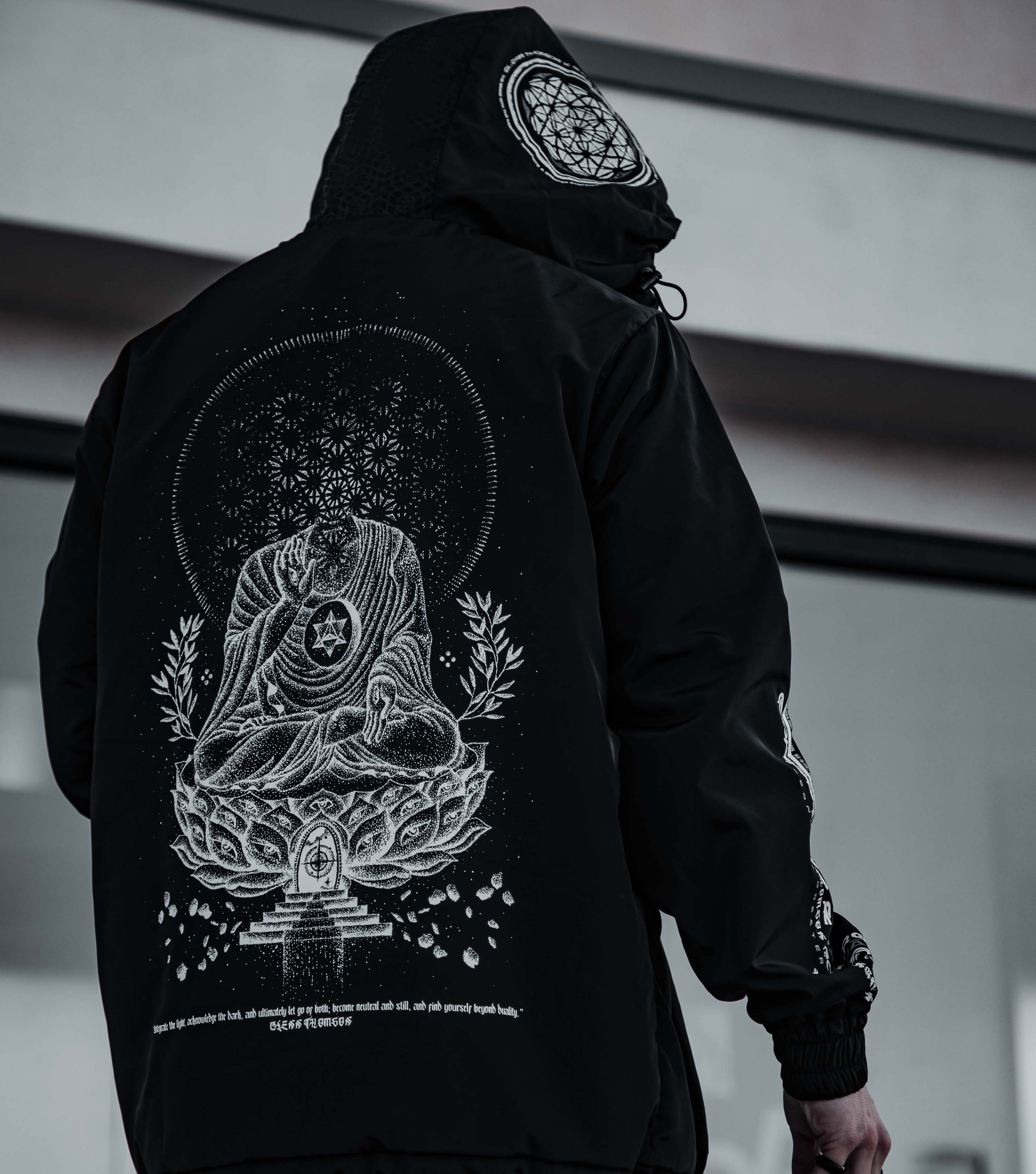 LOTUS THRONE • GLENN THOMSON COLLAB • Waterproof Zip-Up Windbreaker Windbreaker