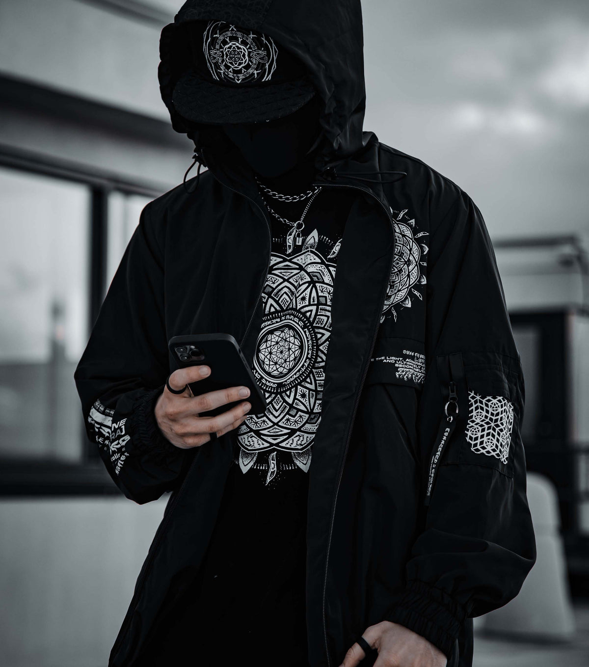 LOTUS THRONE • GLENN THOMSON COLLAB • Waterproof Zip-Up Windbreaker Windbreaker