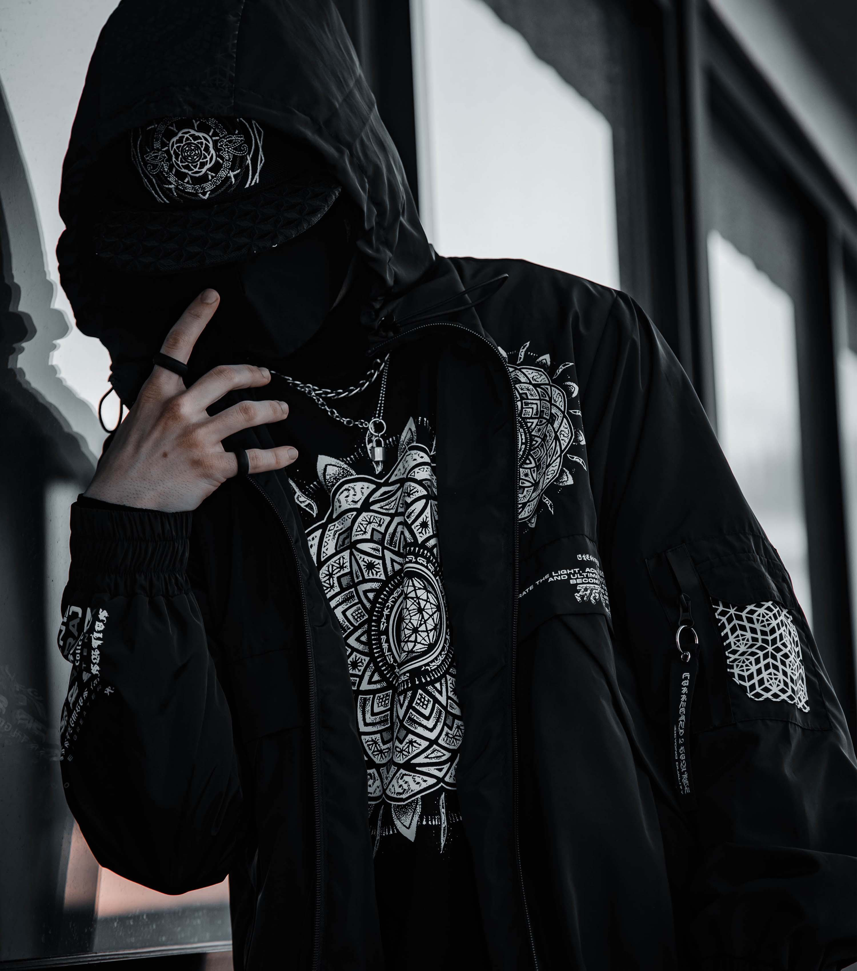 LOTUS THRONE • GLENN THOMSON COLLAB • Waterproof Zip-Up Windbreaker Windbreaker