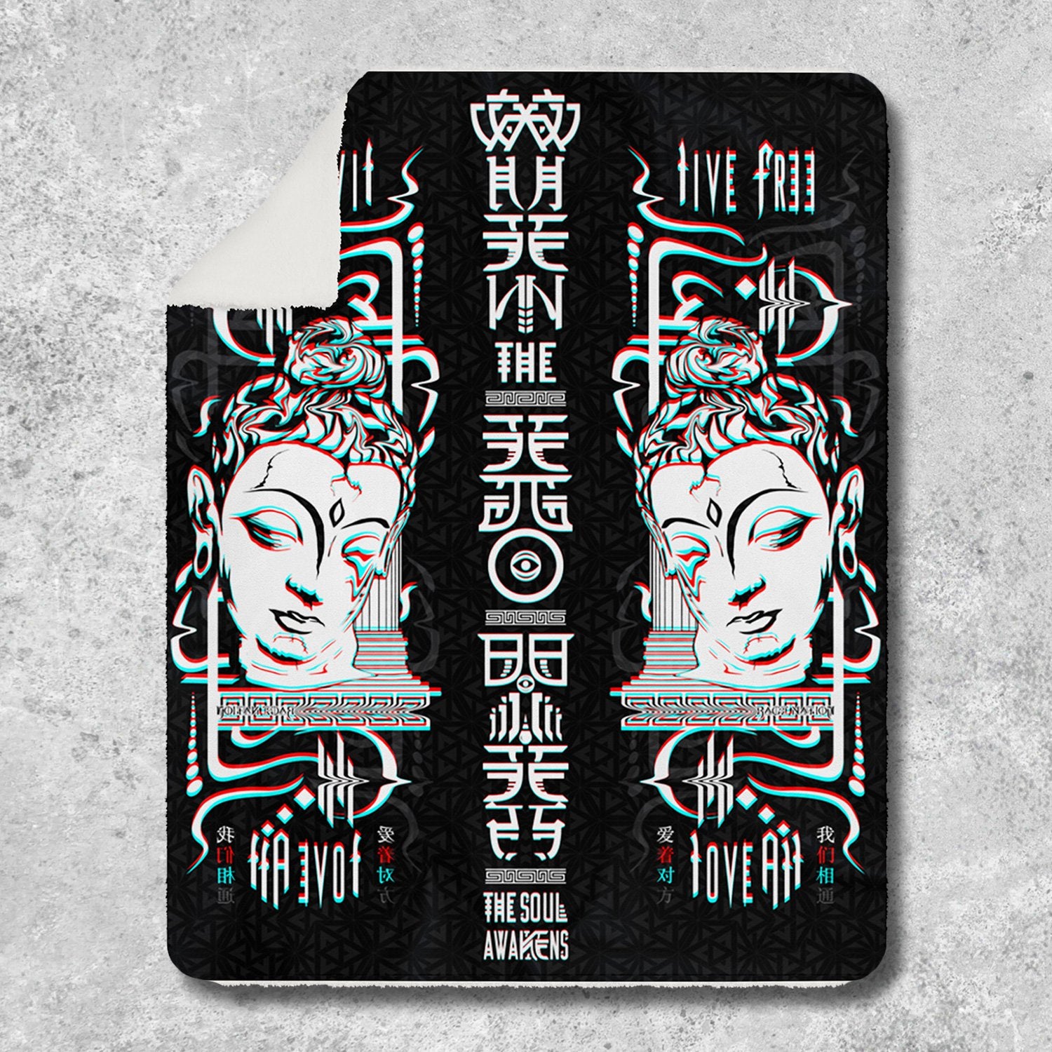 LIVE FREE LOVE ALL • Sherpa Blanket Blanket