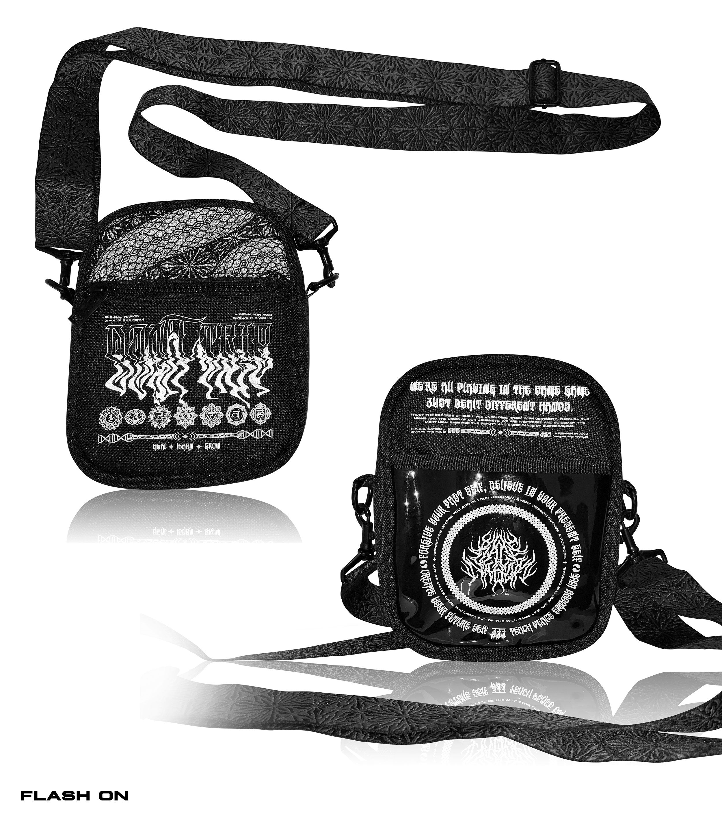 DON'T TRIP • Double-Sided • Reflective Shoulder Bag Shoulder Bag