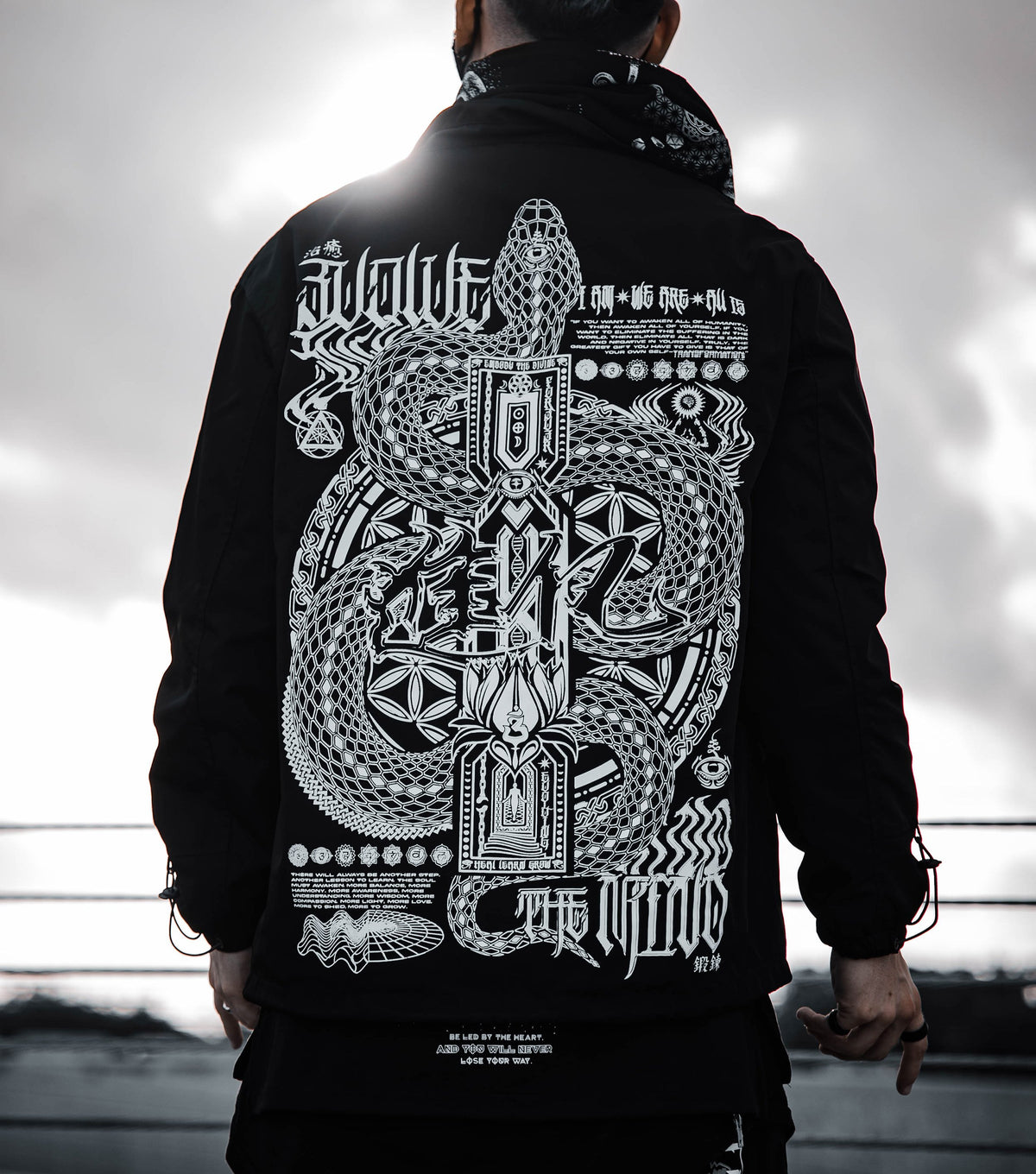 EVOLVE THE MIND • Waterproof Button-Up Windbreaker • AR Activated Jacket