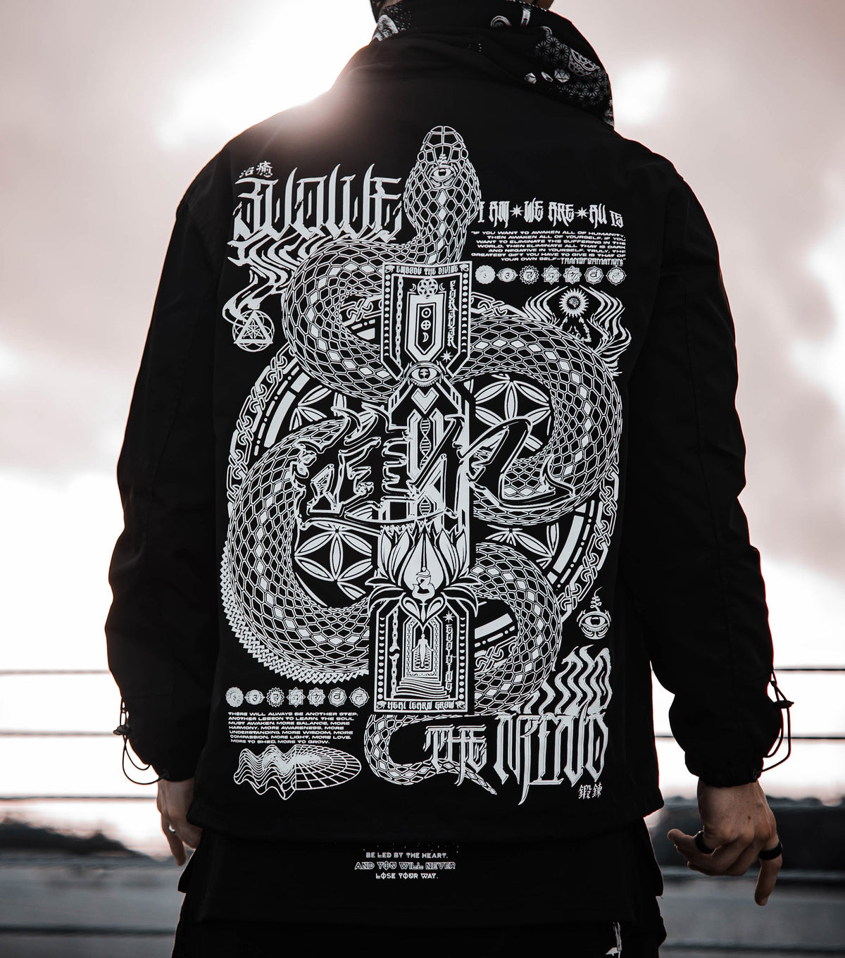EVOLVE THE MIND • Waterproof Button-Up Windbreaker • AR Activated Jacket