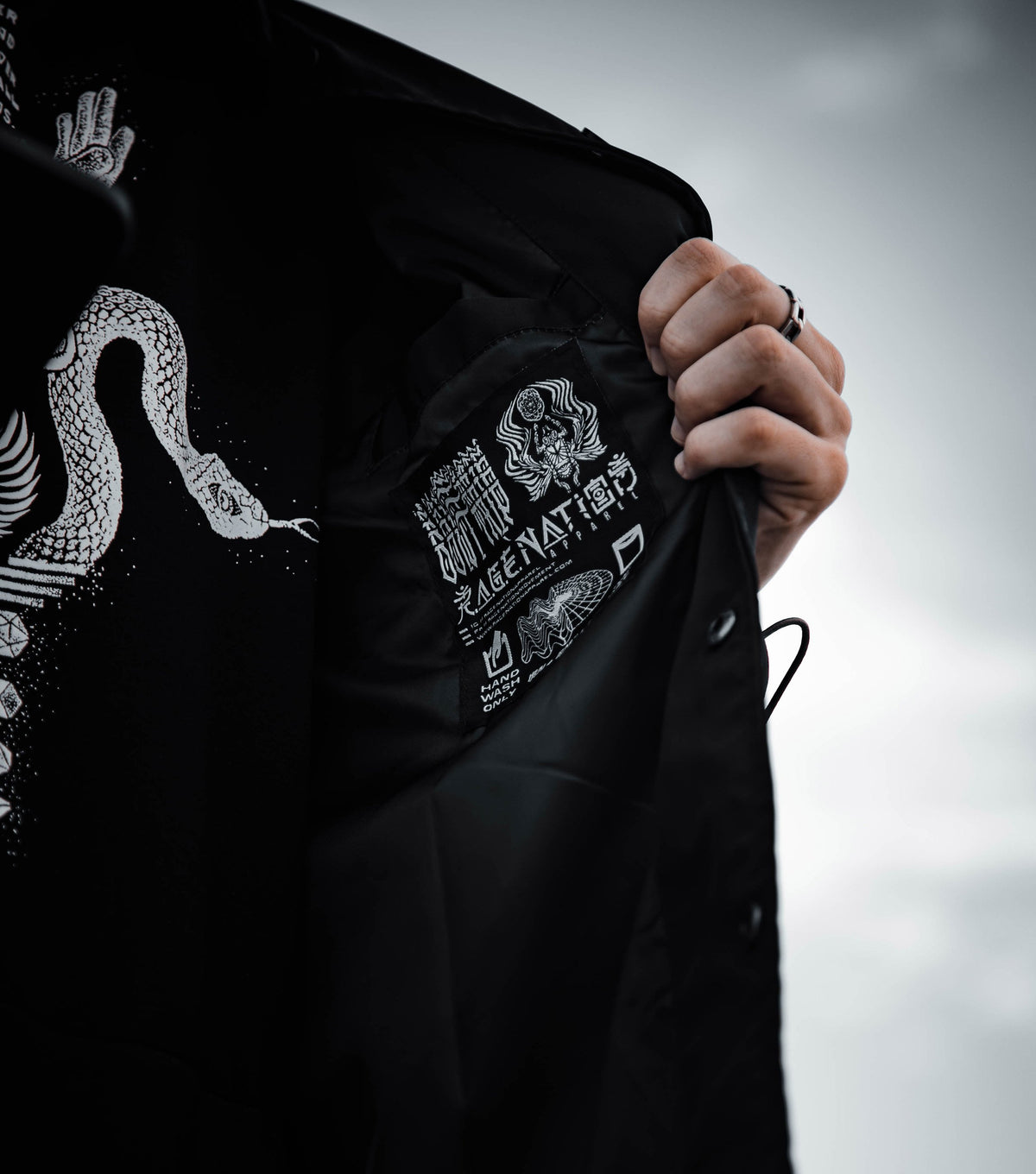 EVOLVE THE MIND • Waterproof Button-Up Windbreaker • AR Activated Jacket