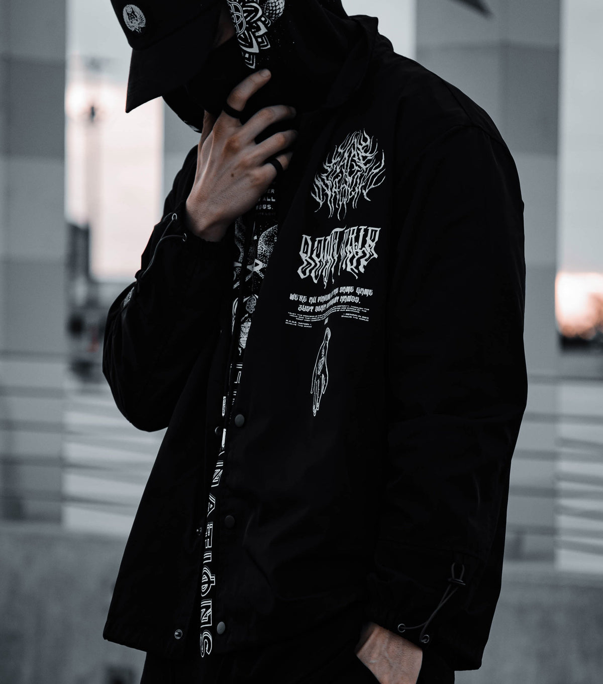 EVOLVE THE MIND • Waterproof Button-Up Windbreaker • AR Activated Jacket