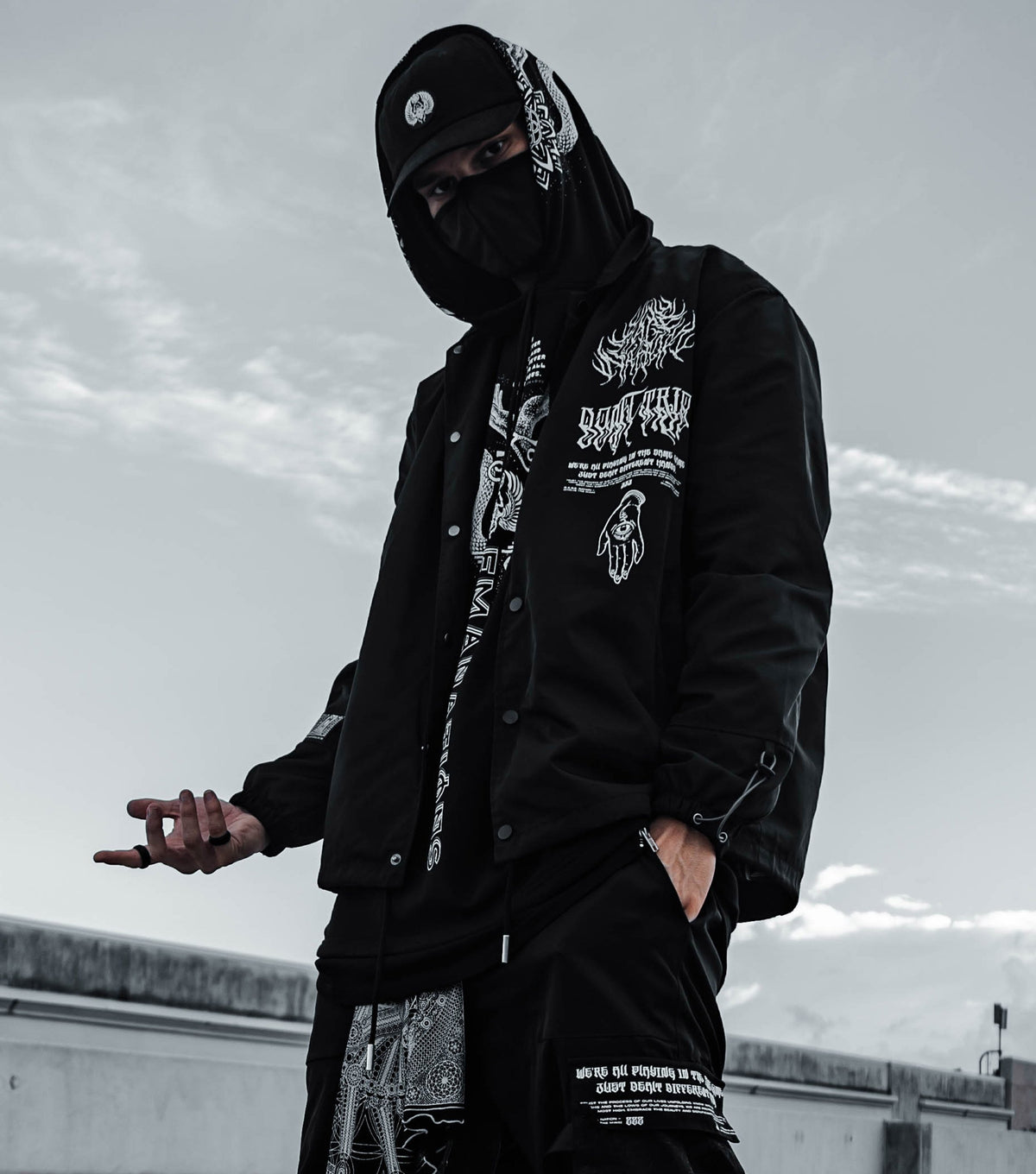 EVOLVE THE MIND • Waterproof Button-Up Windbreaker • AR Activated Jacket