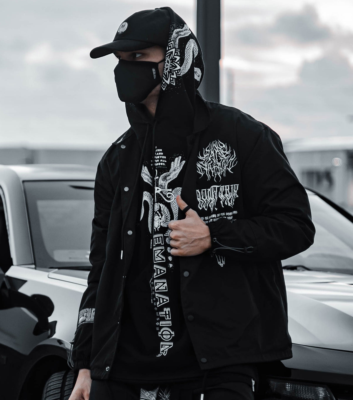 EVOLVE THE MIND • Waterproof Button-Up Windbreaker • AR Activated Jacket