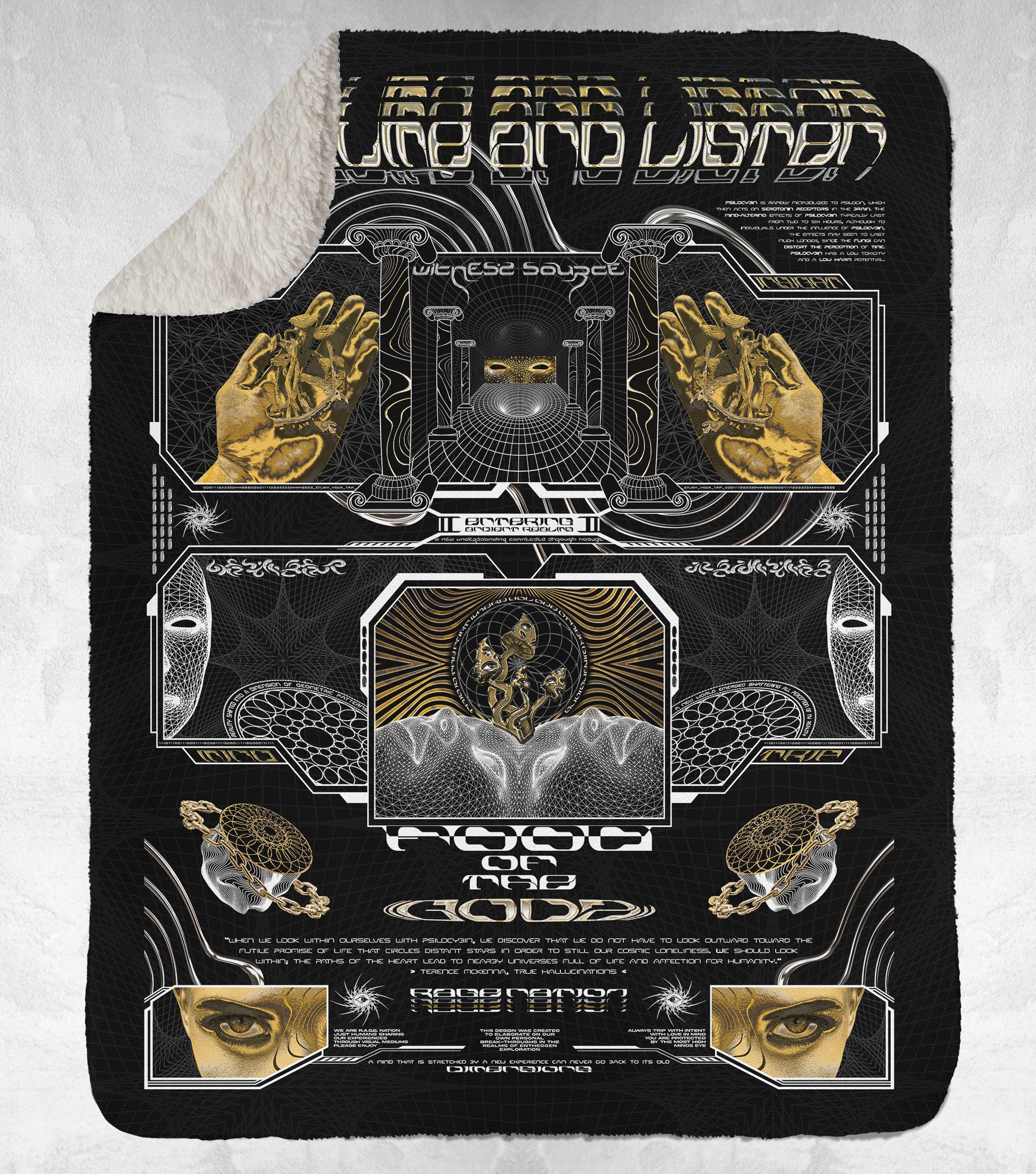 GOLDEN TEACHERS V2 • PSILOCYBIN Tribute • Sherpa Blanket Blanket