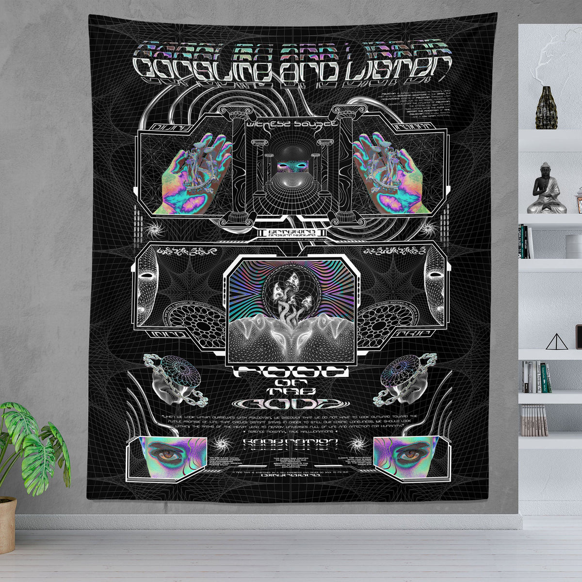 GOLDEN TEACHERS V1 • PSILOCYBIN Tribute • Wall Tapestry Tapestry