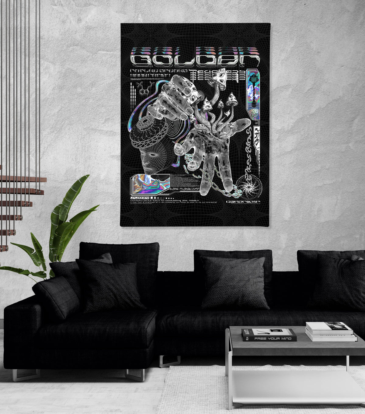 GOLDEN TEACHERS V3 • 𓍊𓋼𓍊 PSILOCYBIN Tribute • Limited Edition Vertical Canvas Canvas