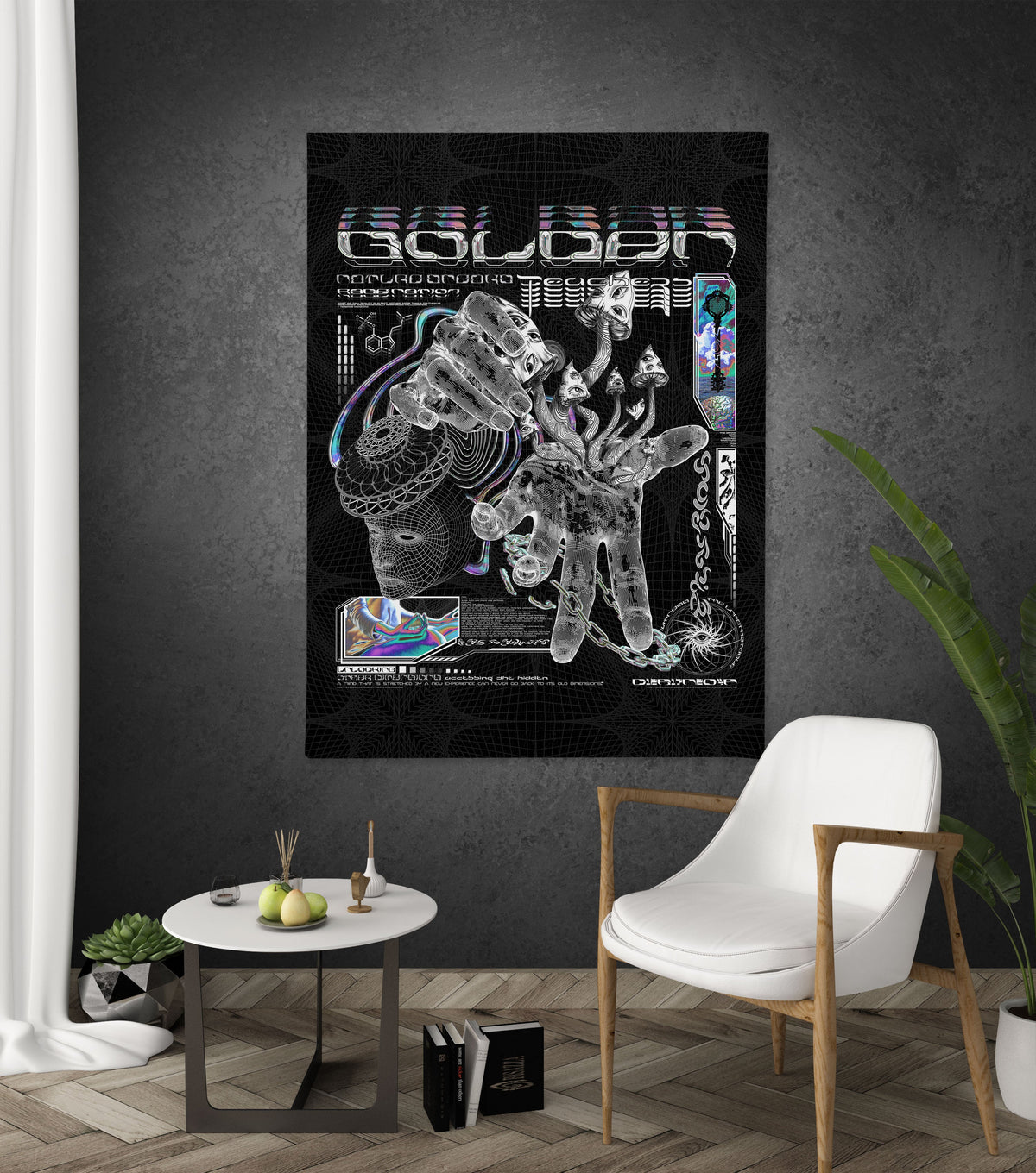 GOLDEN TEACHERS V3 • 𓍊𓋼𓍊 PSILOCYBIN Tribute • Limited Edition Vertical Canvas Canvas