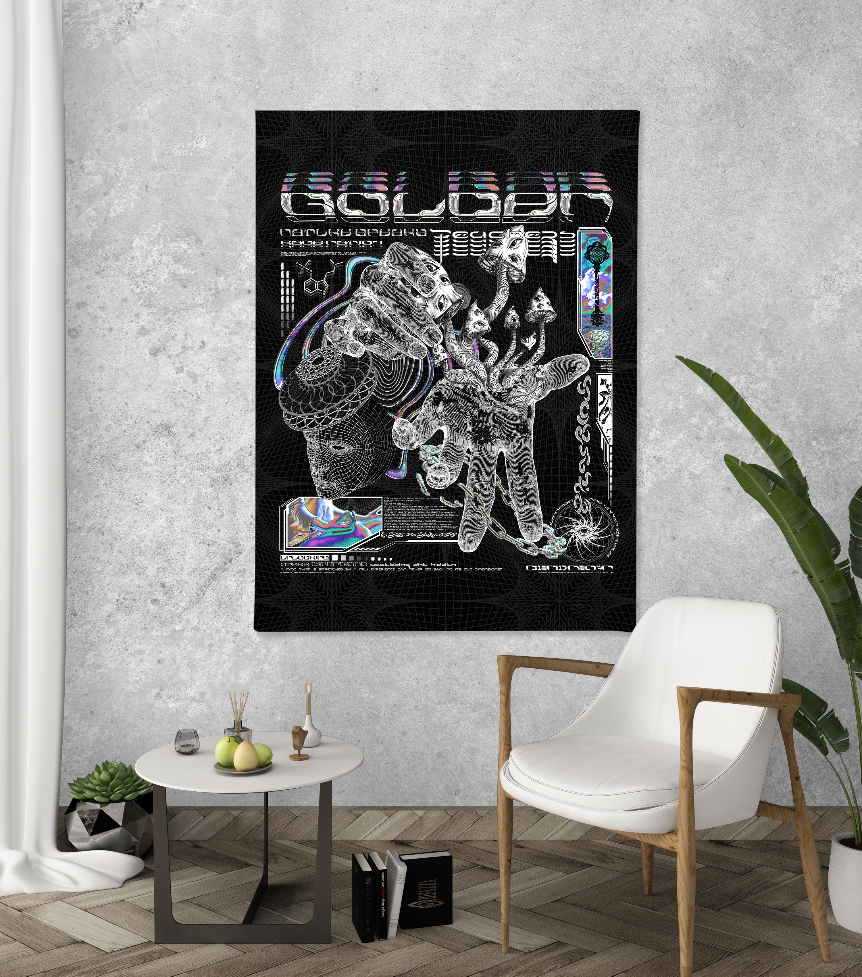 GOLDEN TEACHERS V3 • 𓍊𓋼𓍊 PSILOCYBIN Tribute • Limited Edition Vertical Canvas Canvas