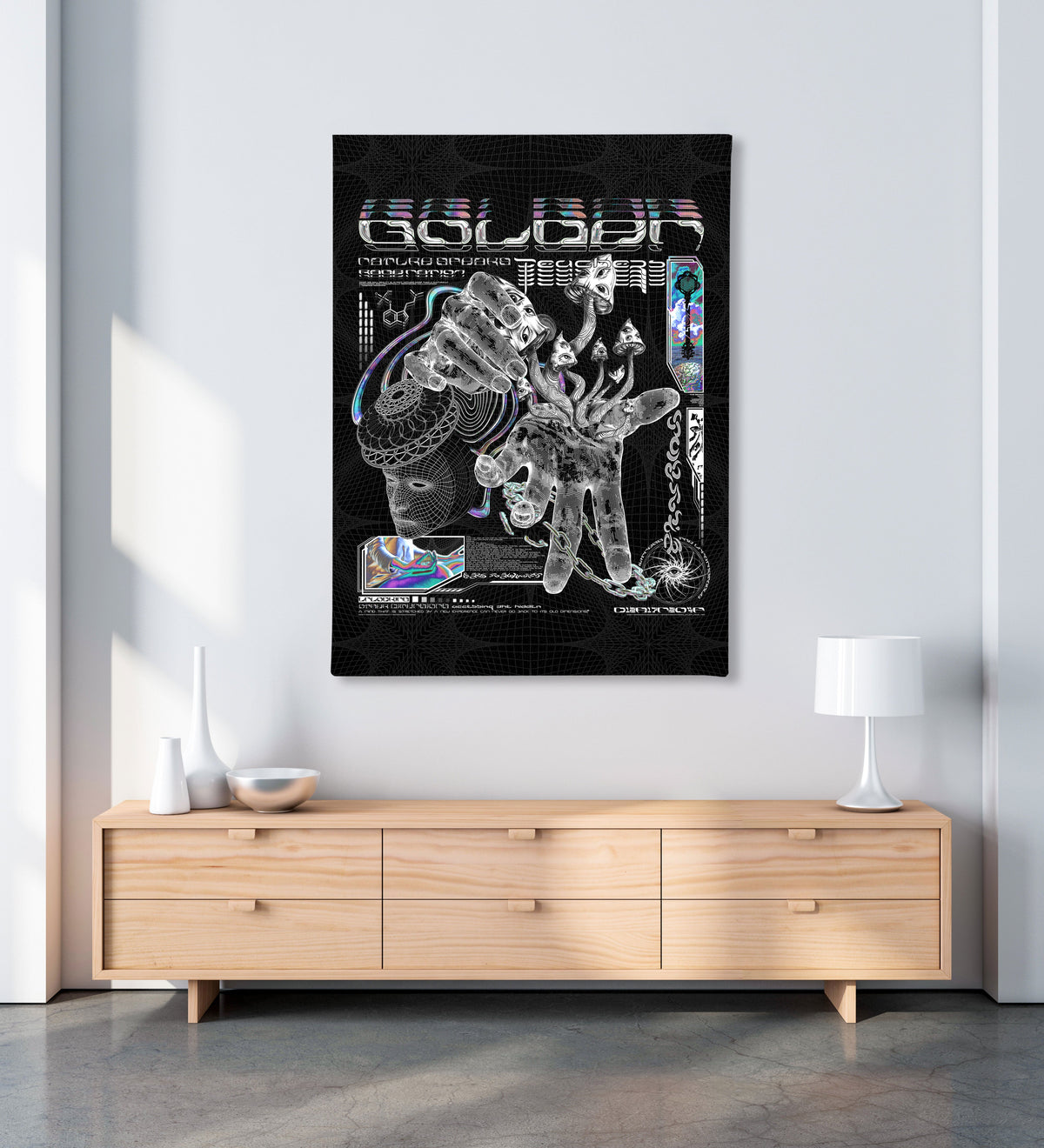 GOLDEN TEACHERS V3 • 𓍊𓋼𓍊 PSILOCYBIN Tribute • Limited Edition Vertical Canvas Canvas