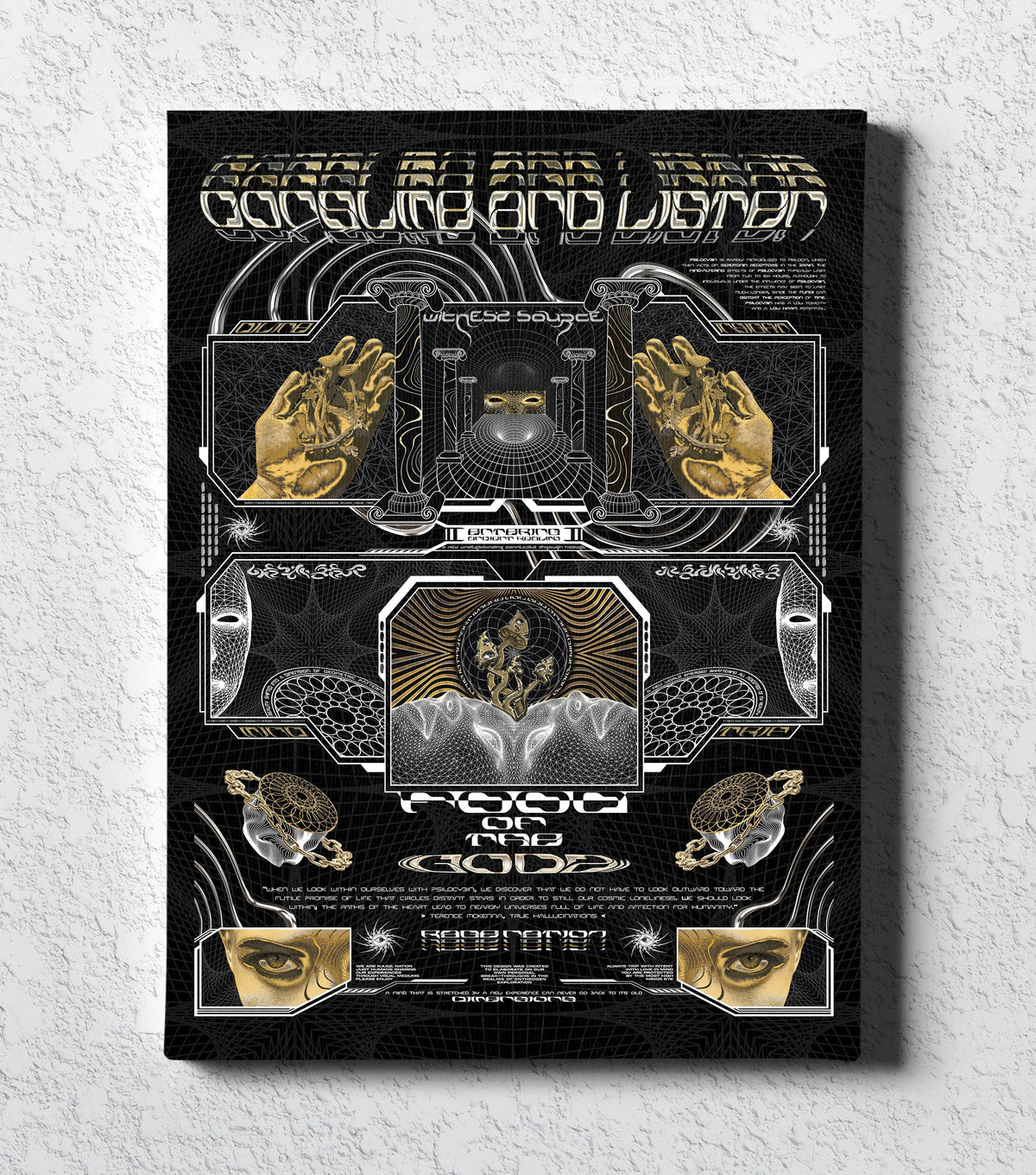 GOLDEN TEACHERS V2 • 𓍊𓋼𓍊 PSILOCYBIN Tribute • Limited Edition Vertical Canvas