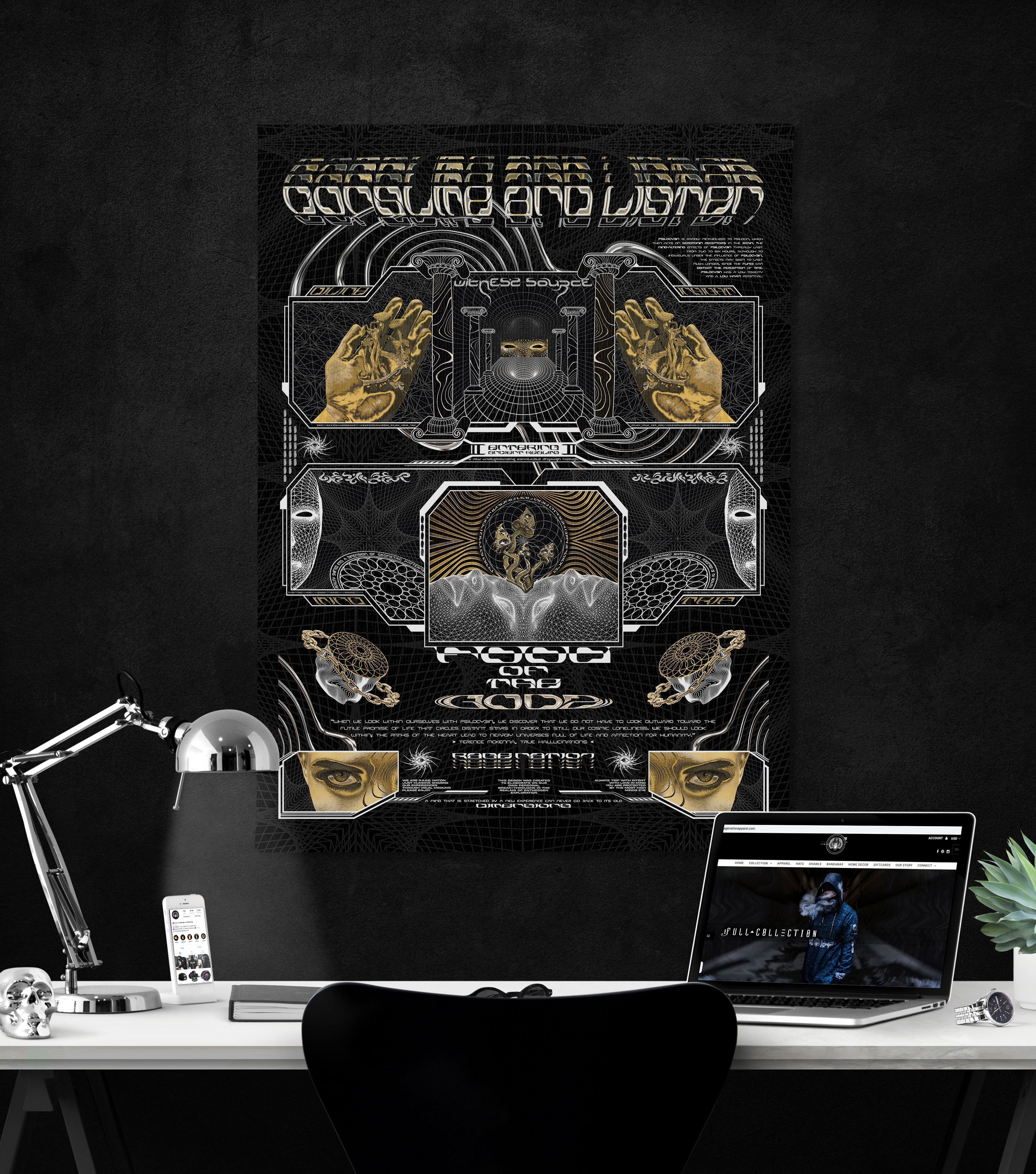 GOLDEN TEACHERS V2 • 𓍊𓋼𓍊 PSILOCYBIN Tribute • Limited Edition Vertical Canvas