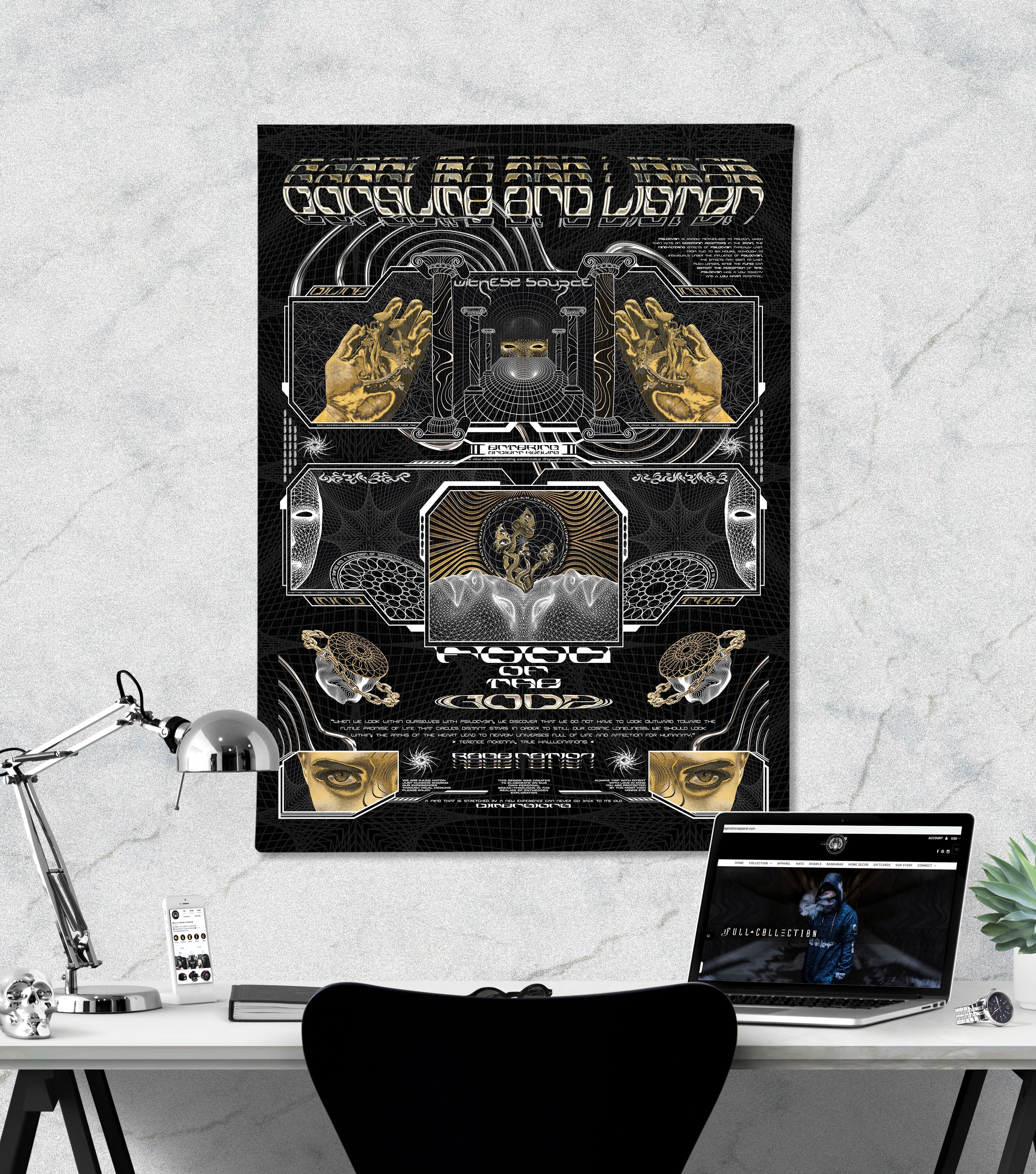 GOLDEN TEACHERS V2 • 𓍊𓋼𓍊 PSILOCYBIN Tribute • Limited Edition Vertical Canvas