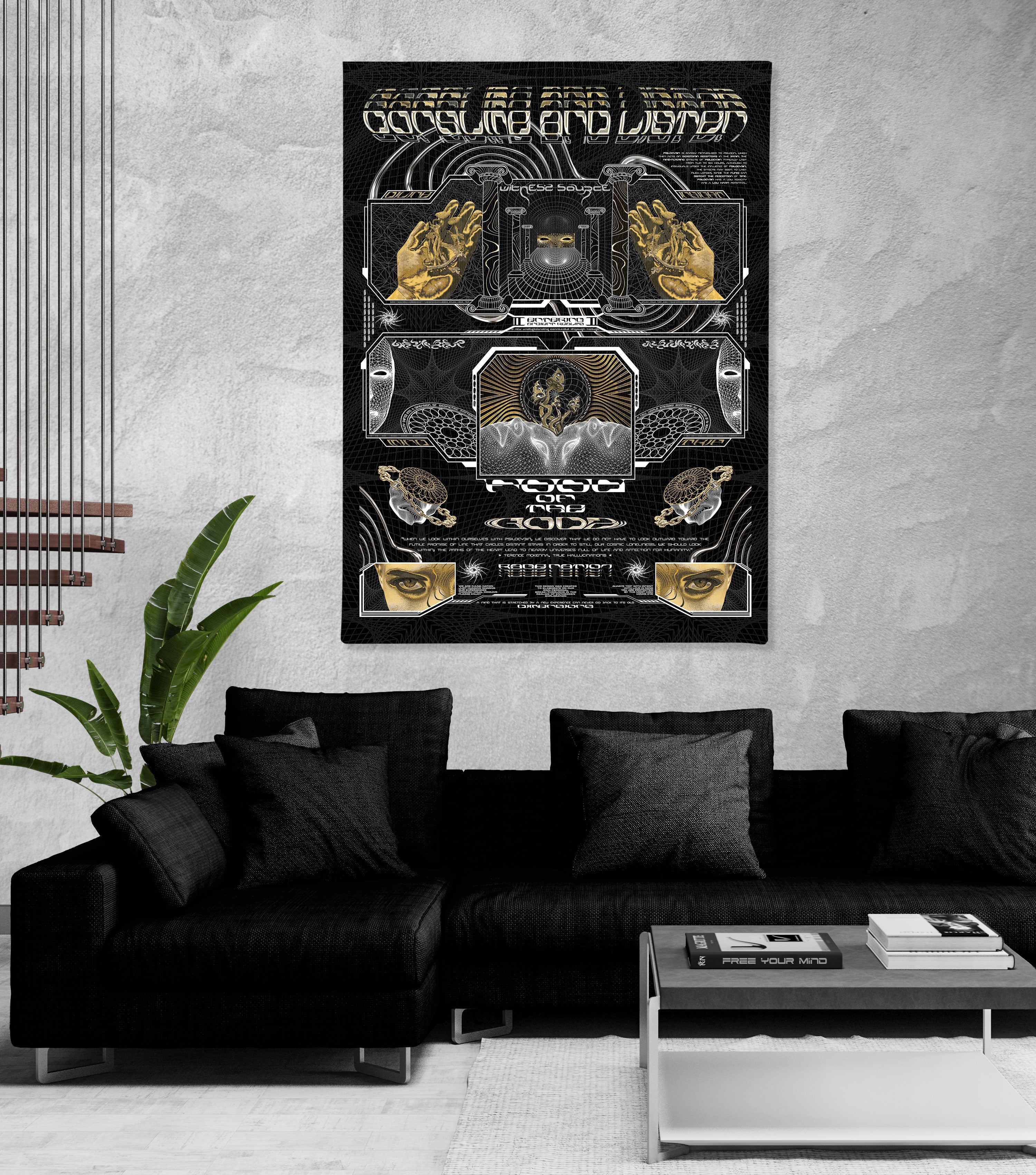 GOLDEN TEACHERS V2 • 𓍊𓋼𓍊 PSILOCYBIN Tribute • Limited Edition Vertical Canvas