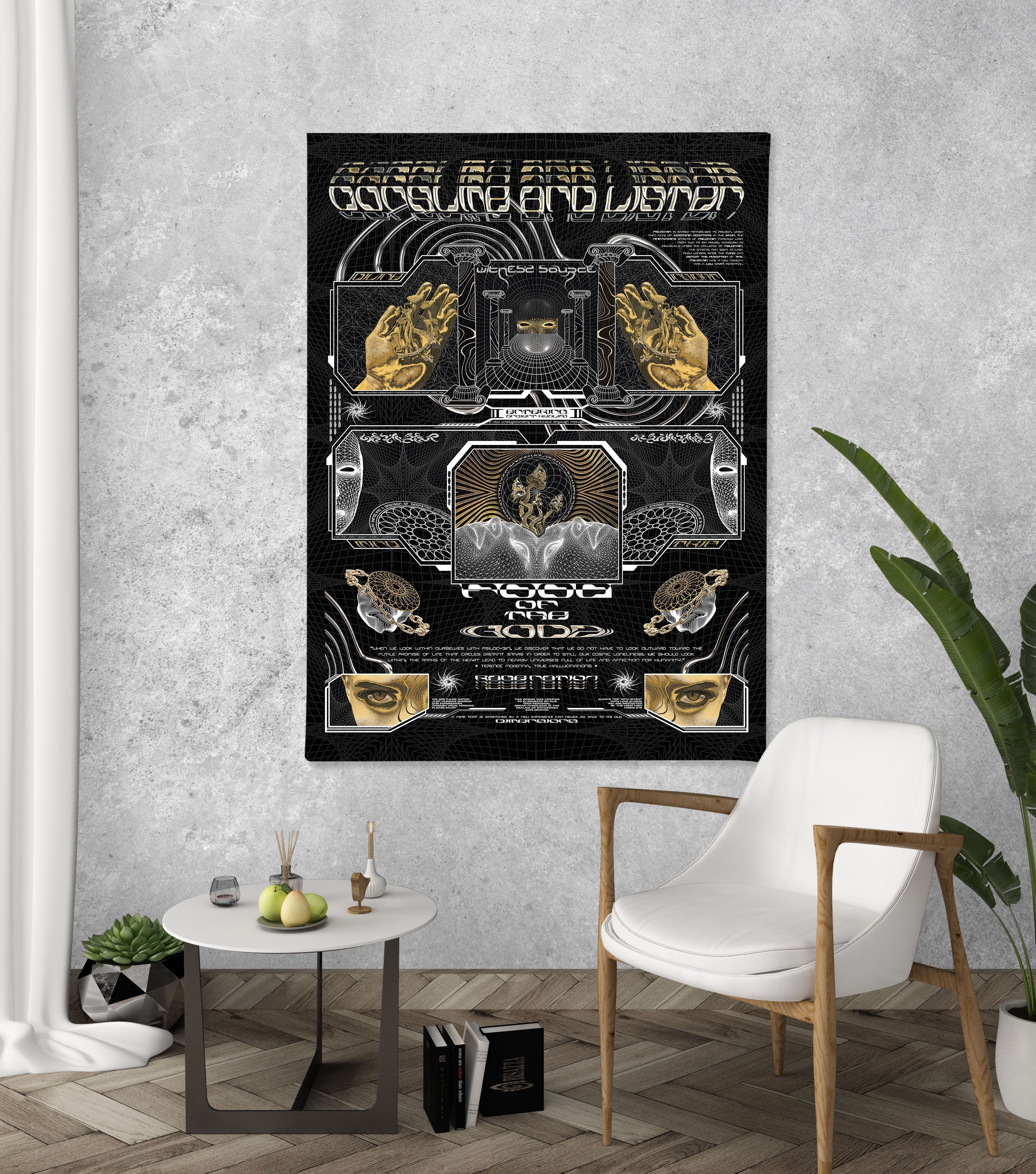 GOLDEN TEACHERS V2 • 𓍊𓋼𓍊 PSILOCYBIN Tribute • Limited Edition Vertical Canvas