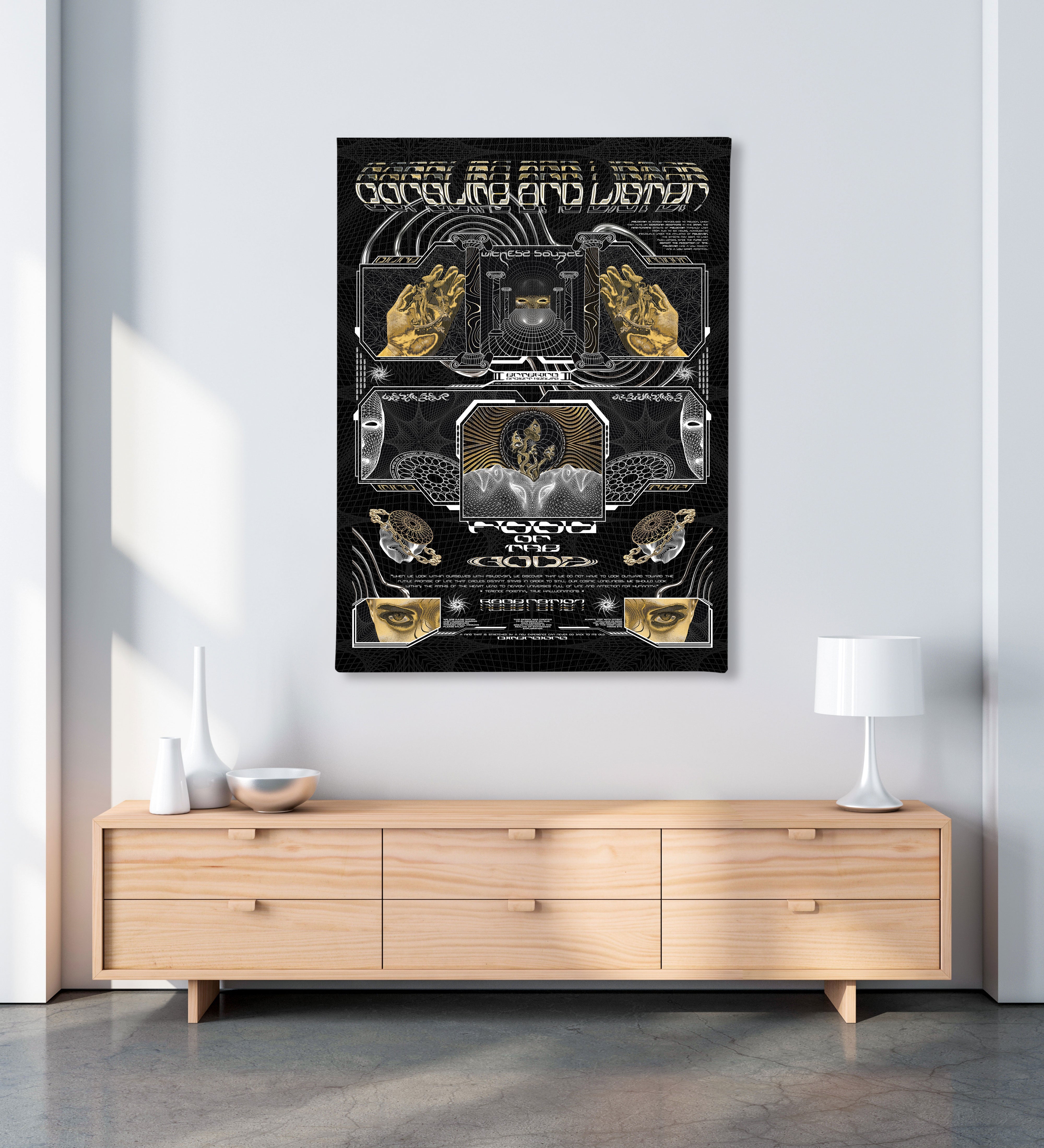 GOLDEN TEACHERS V2 • 𓍊𓋼𓍊 PSILOCYBIN Tribute • Limited Edition Vertical Canvas