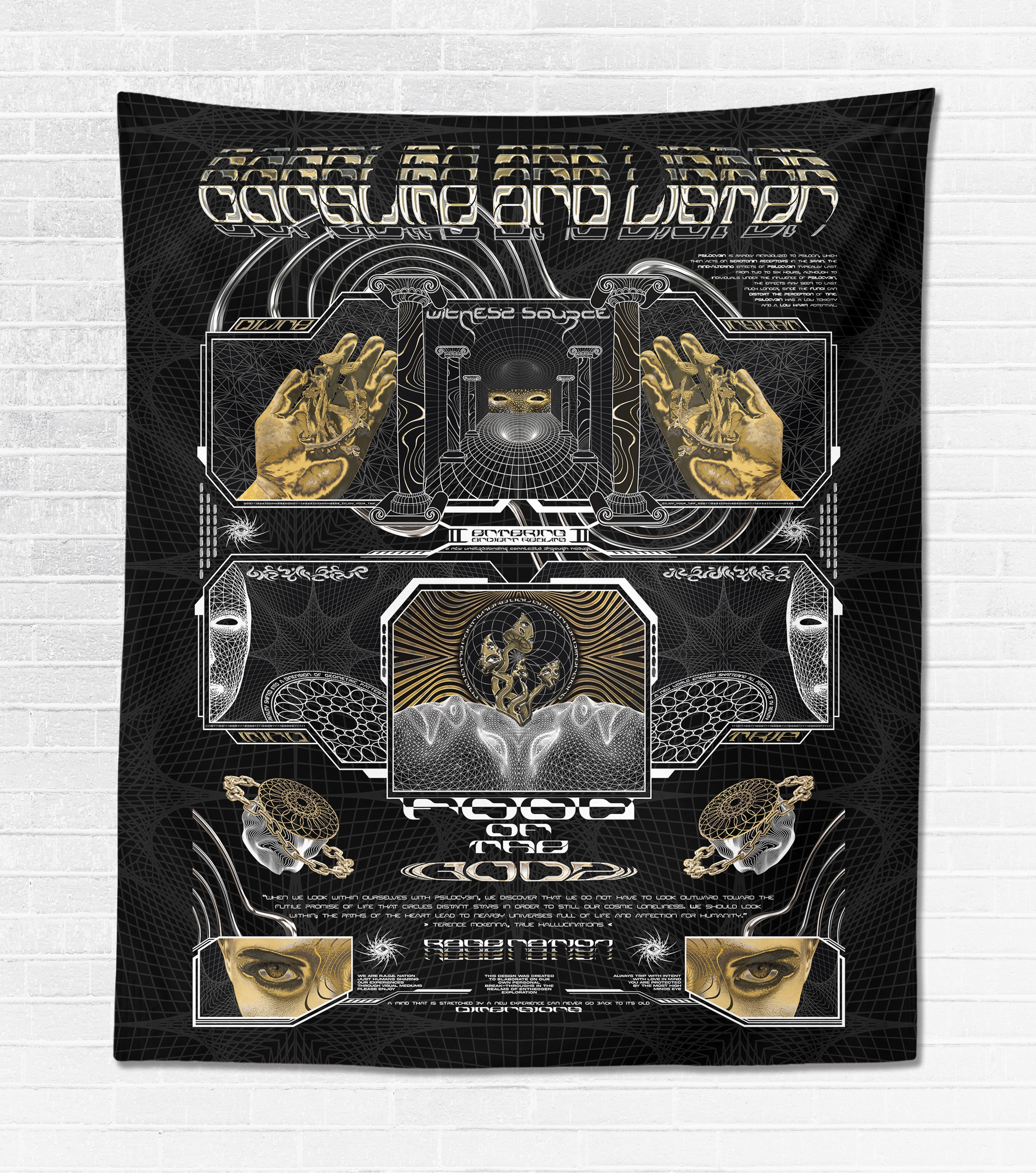 GOLDEN TEACHERS V2 • PSILOCYBIN Tribute • Wall Tapestry Decorative Tapestries